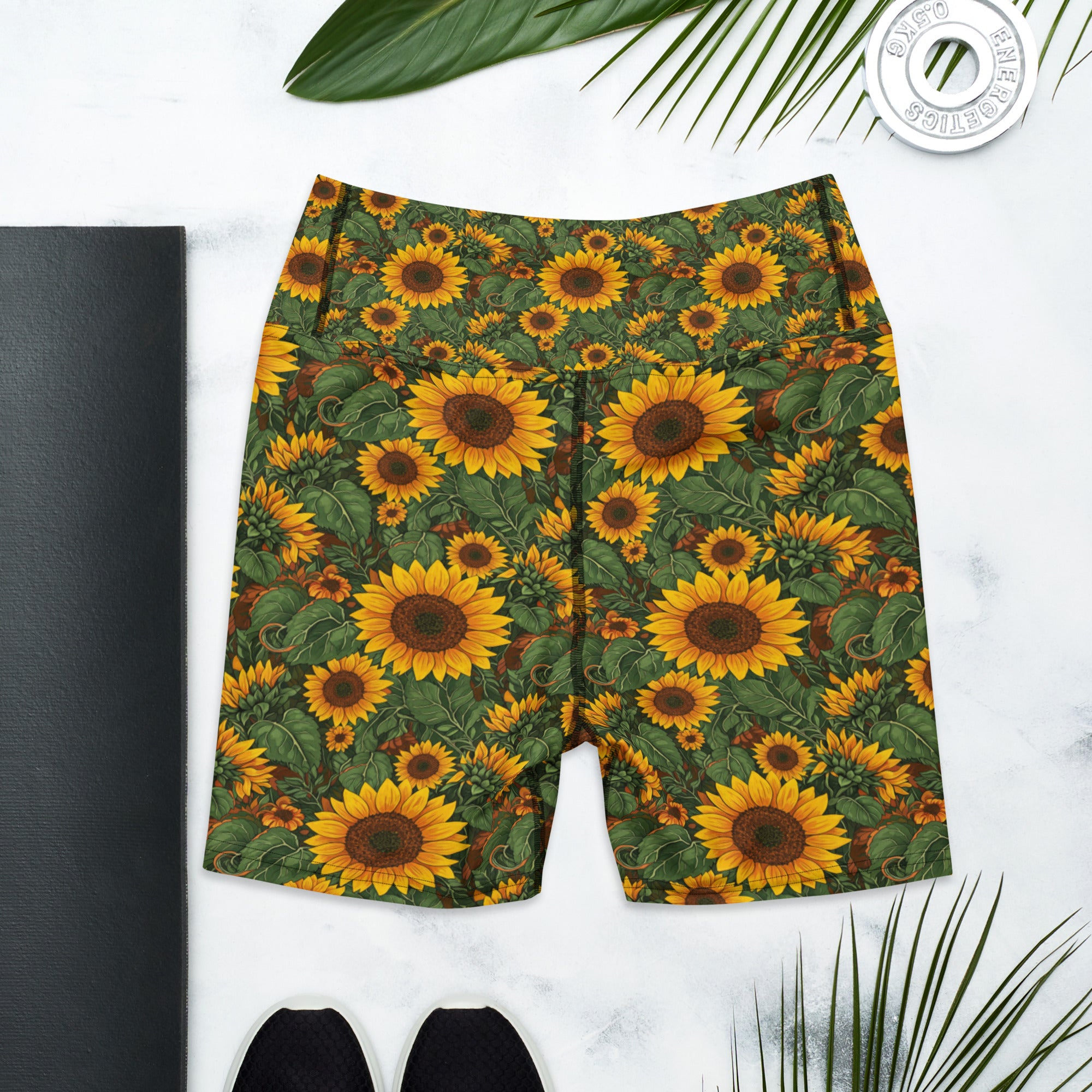 Sunflower Cross Yoga Shorts | GearBunch