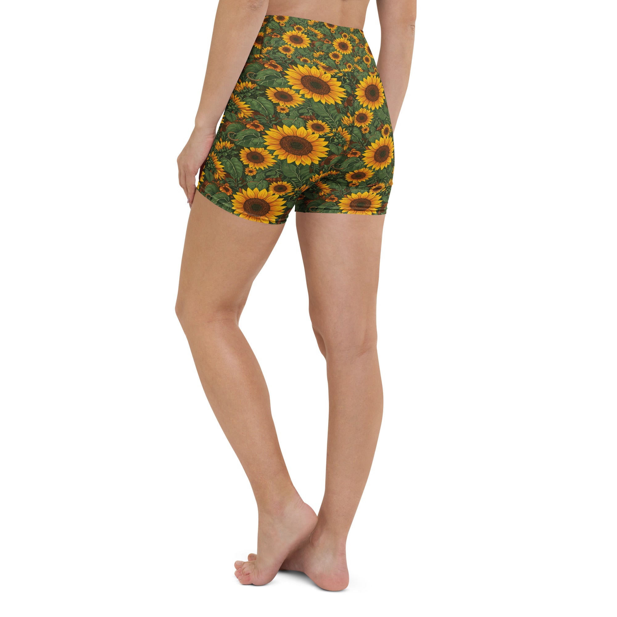 Sunflower Cross Yoga Shorts | GearBunch