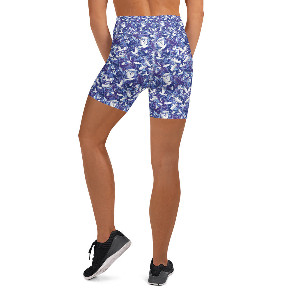 Dove in Flight Yoga Shorts | GearBunch