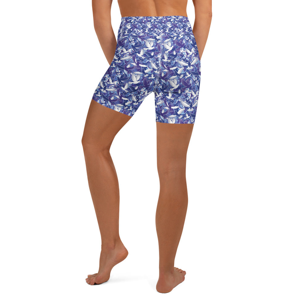 Dove in Flight Yoga Shorts | GearBunch