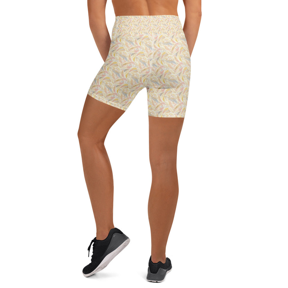 Angel Feathers Yoga Shorts | GearBunch