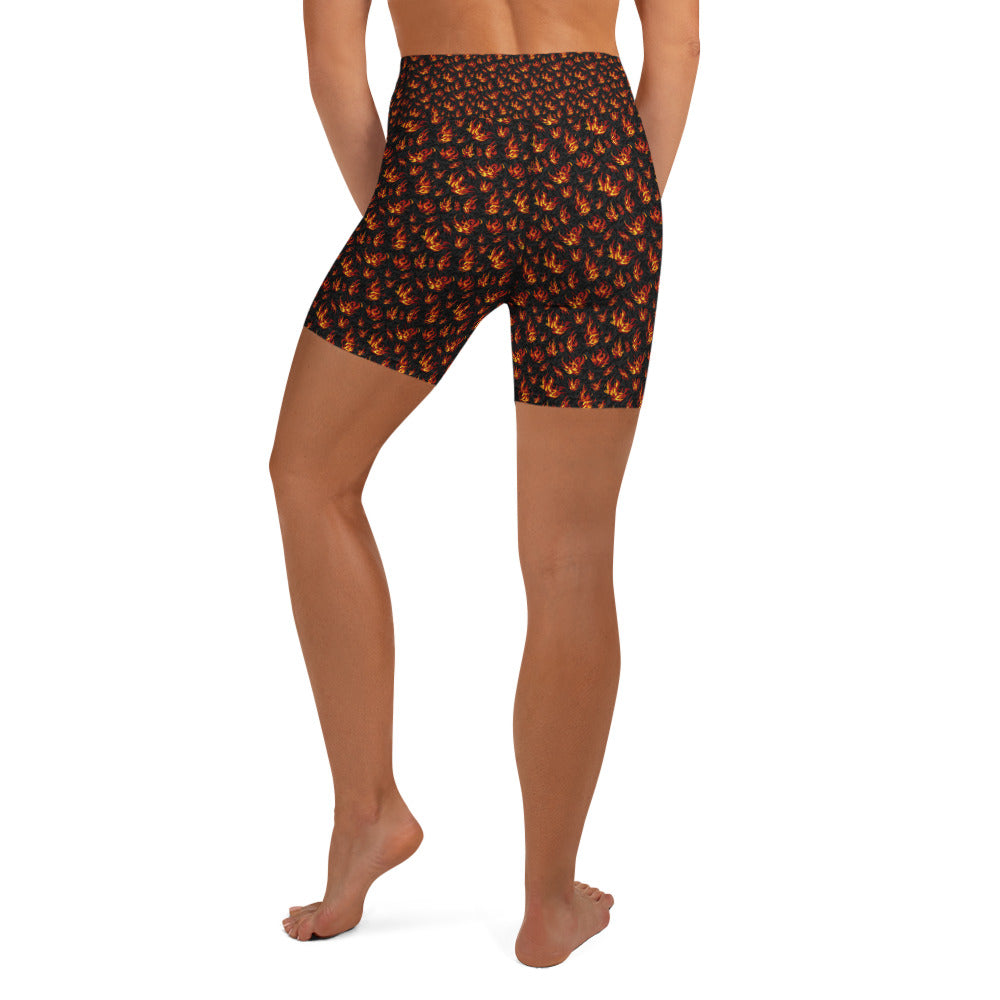 Holy Spirit Flames Yoga Shorts | GearBunch