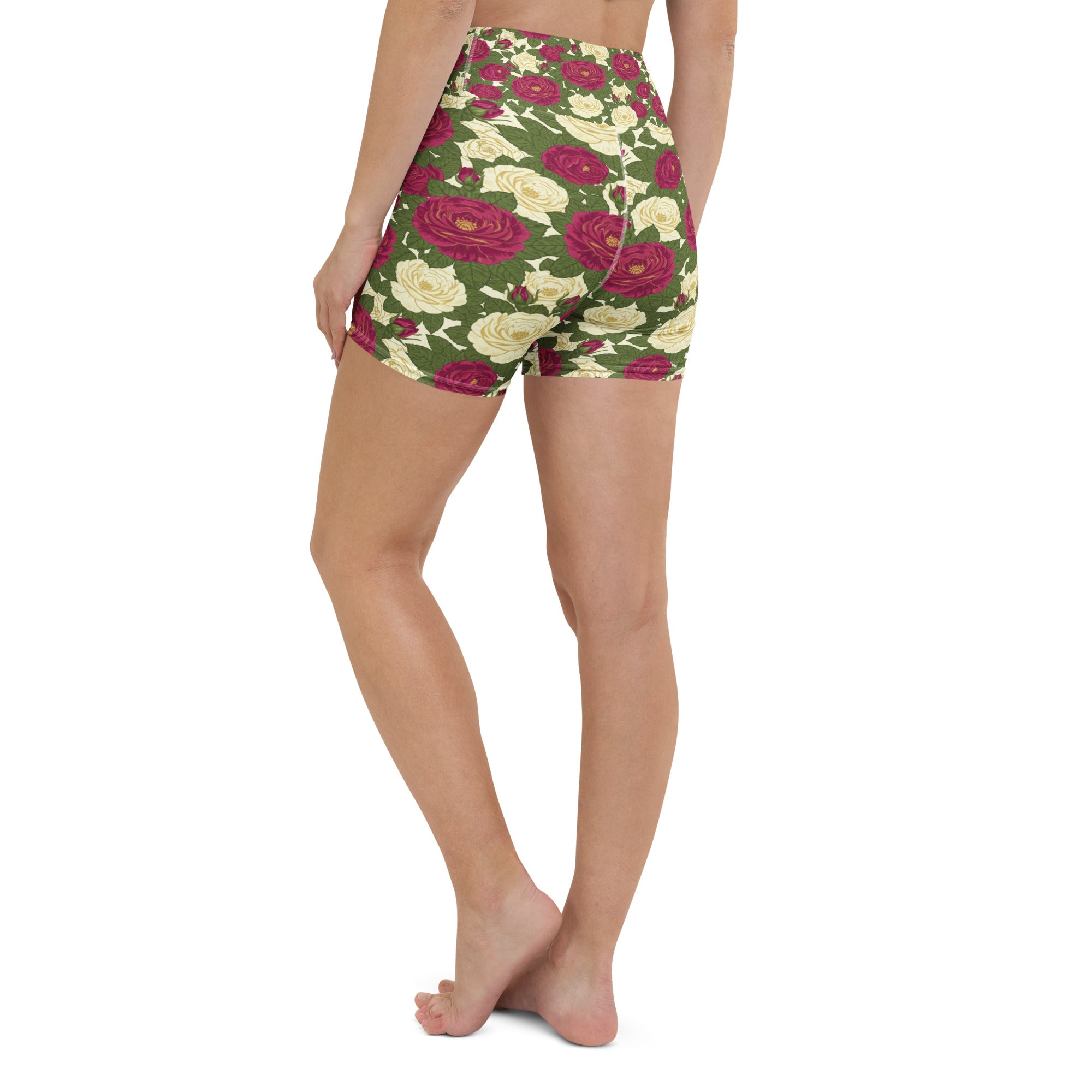 Taurus Rose Botanical Yoga Shorts | GearBunch