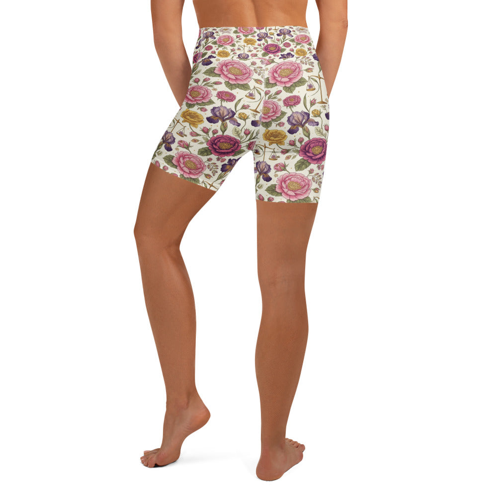 Libra Balance Floral Yoga Shorts | GearBunch