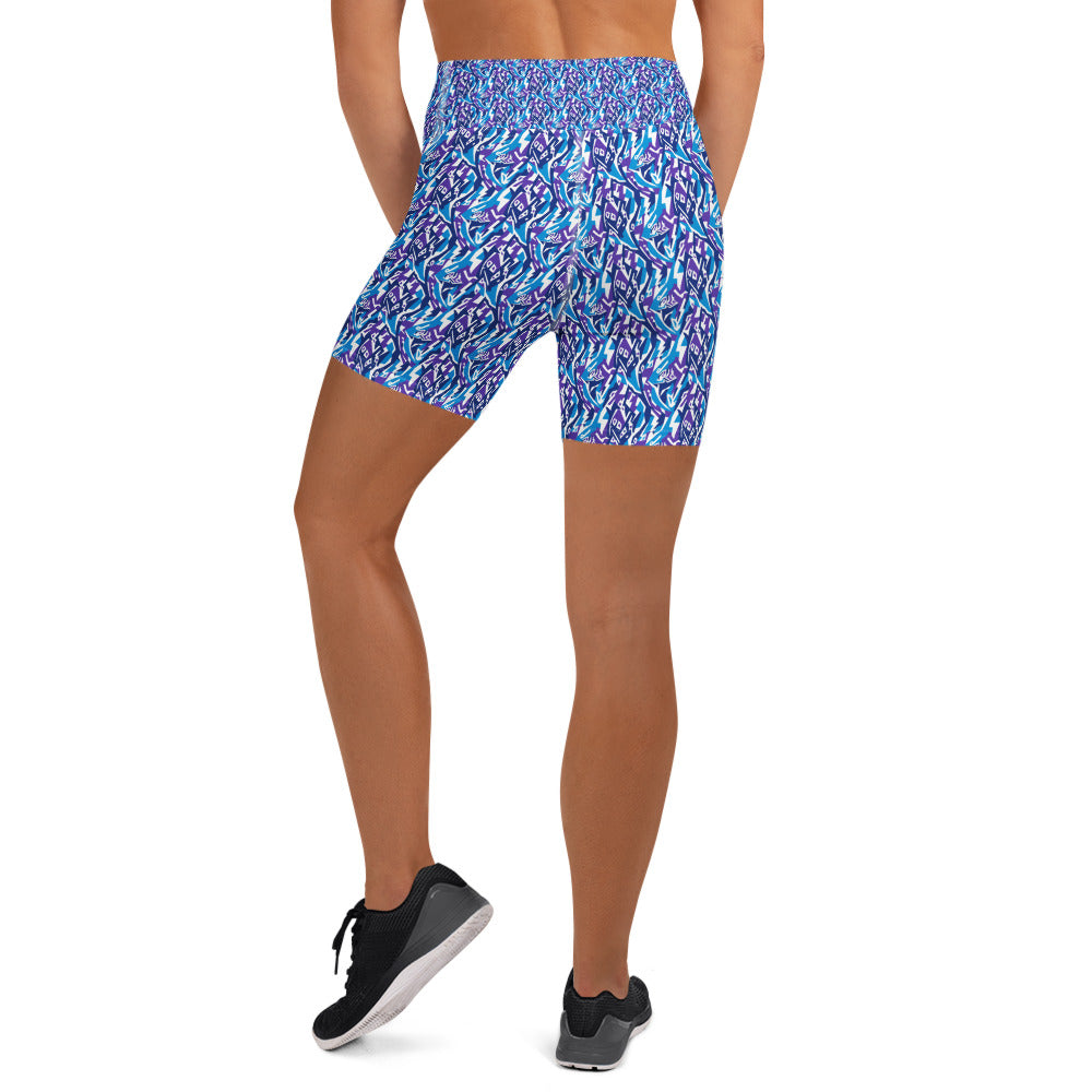 Aquarius Electric Waves Yoga Shorts | GearBunch