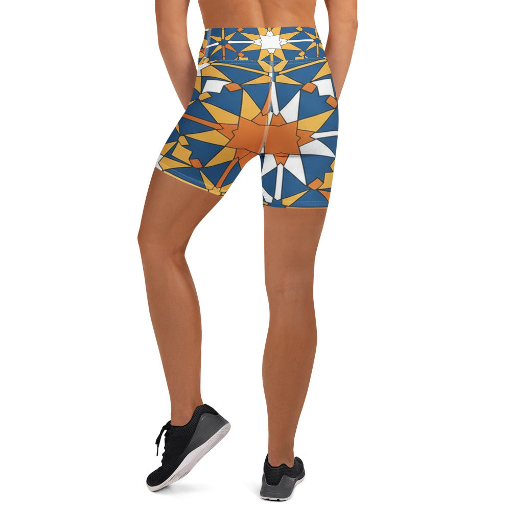 Zellige Ocean Sunset Yoga Shorts | GearBunch