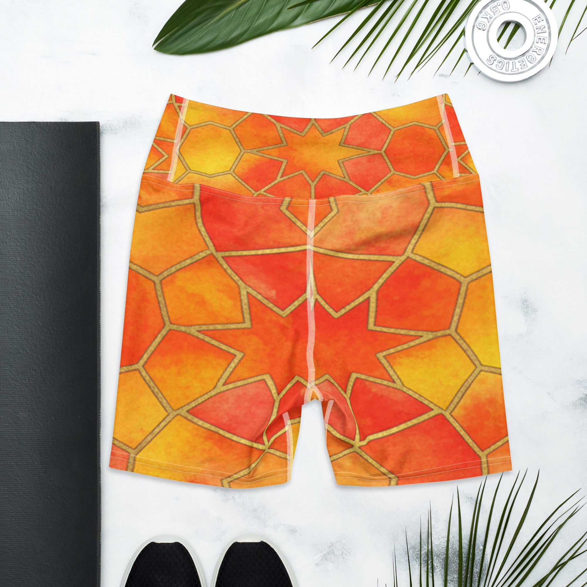 Sunset Blaze Yoga Shorts | GearBunch