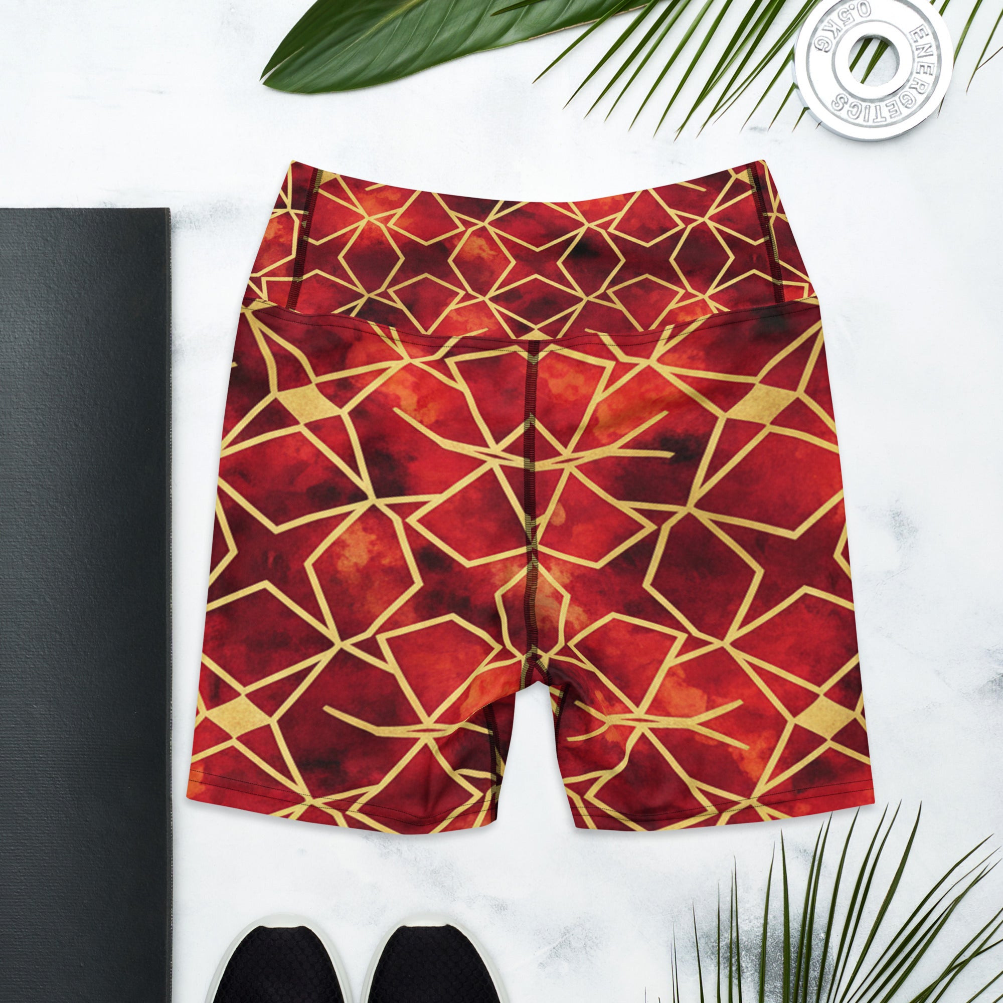 Ruby Gold Yoga Shorts | GearBunch