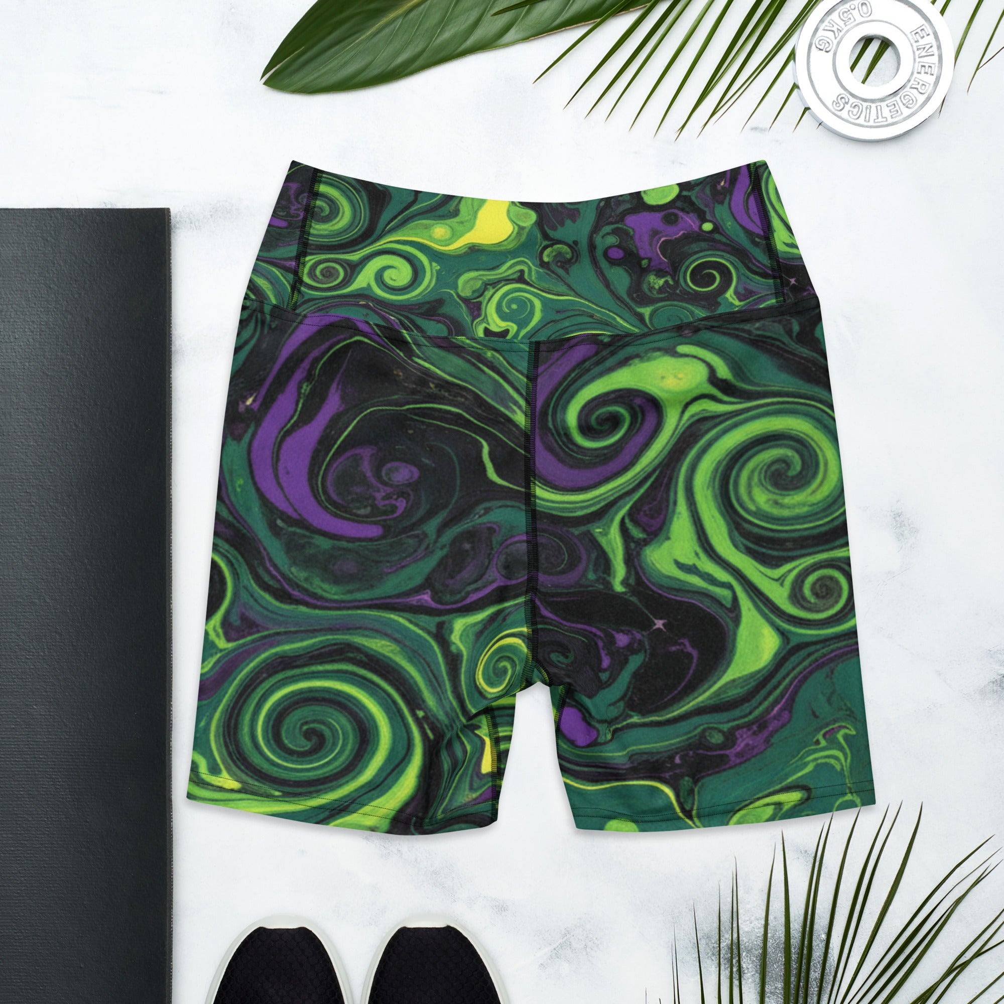 Liquid Marble Toxic Slime Yoga Shorts | GearBunch