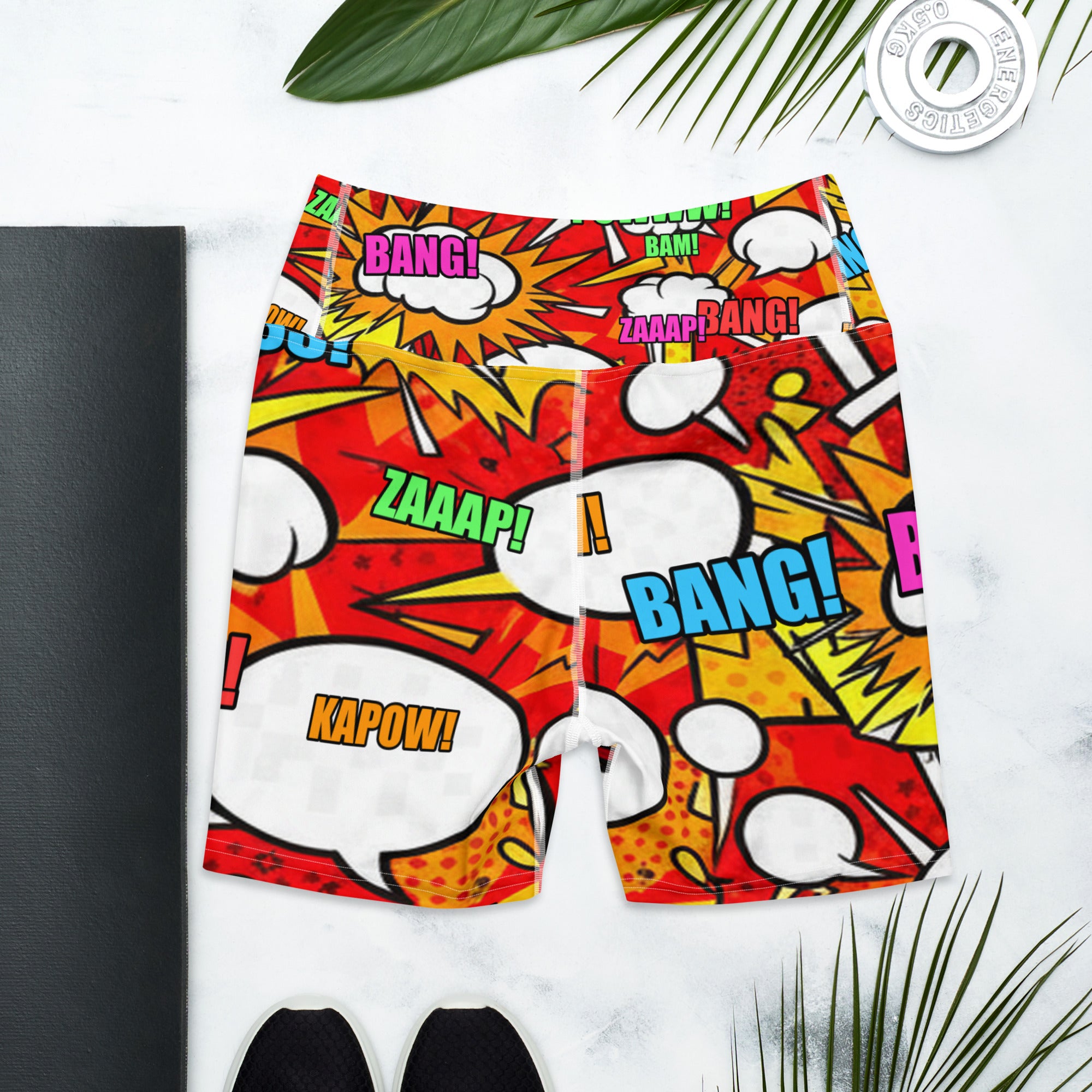 Comic Pop Fire Engine Yoga Shorts | GearBunch