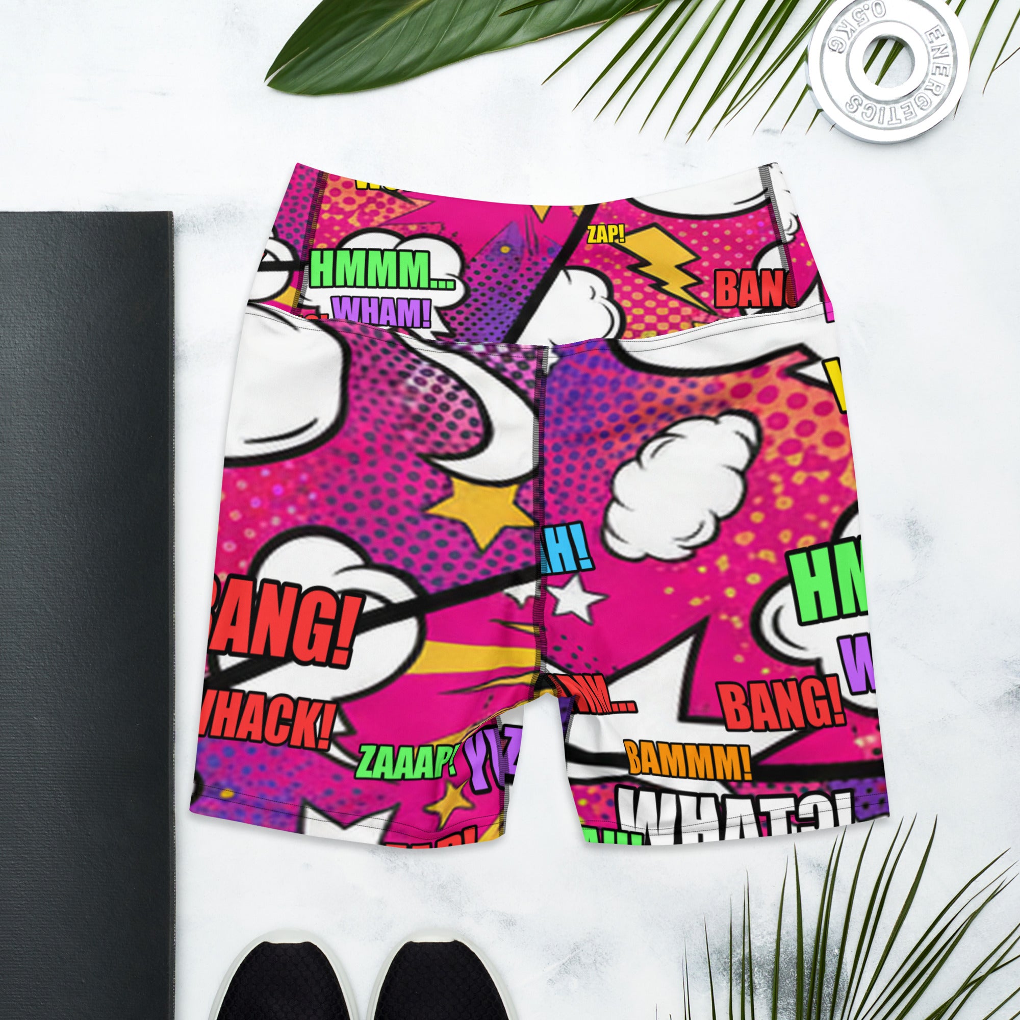 Comic Strip Girl Power Yoga Shorts | GearBunch
