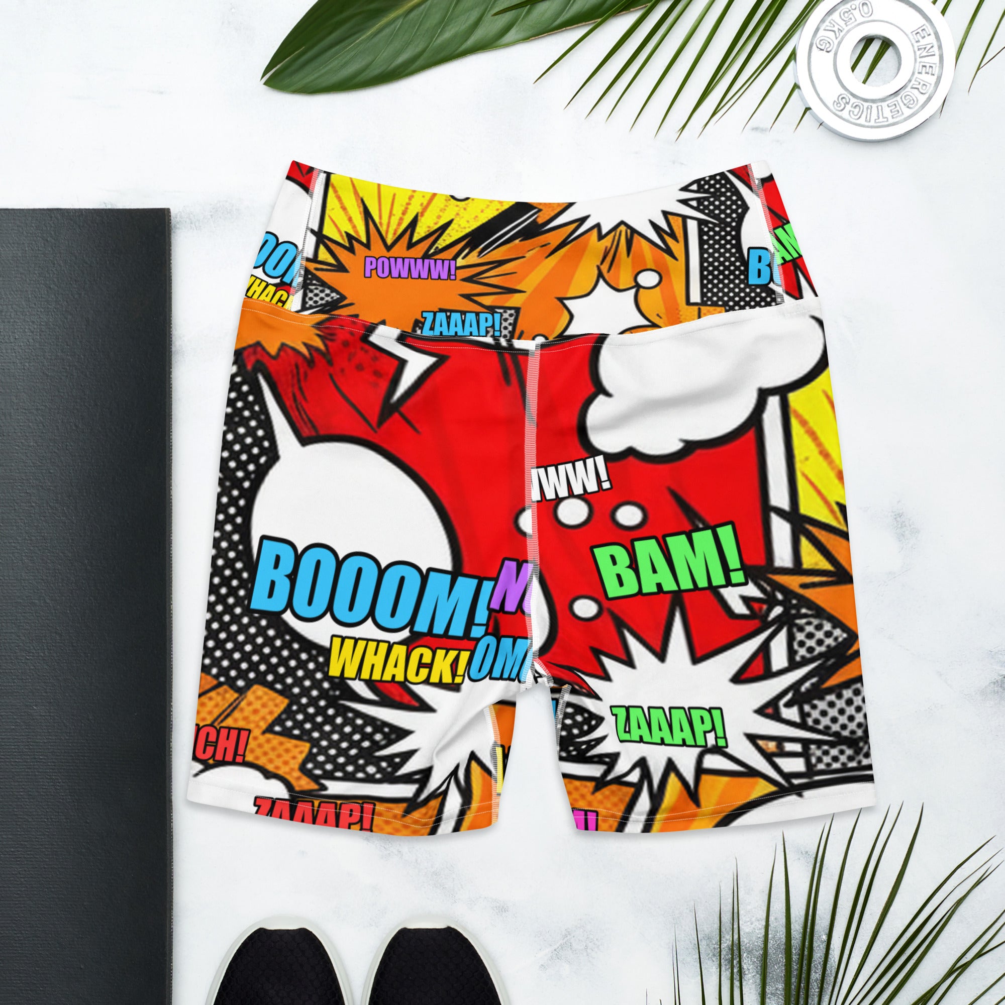 Comic Strip Boom Town Yoga Shorts | GearBunch