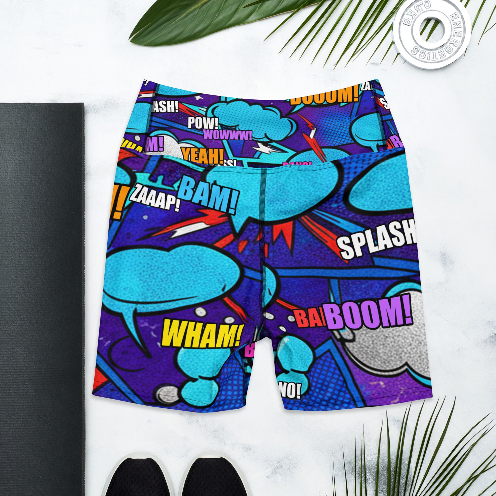 Comic Strip Space Battle Yoga Shorts | GearBunch