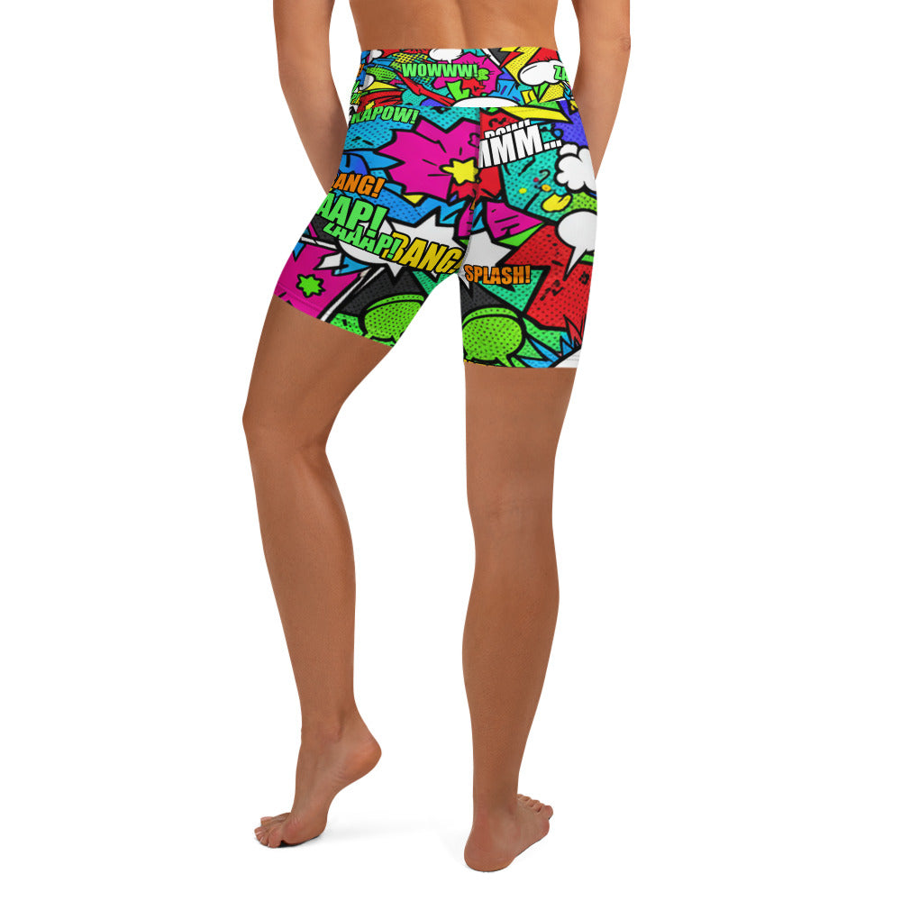 Comic Strip Zombie Apocalypse Yoga Shorts | GearBunch