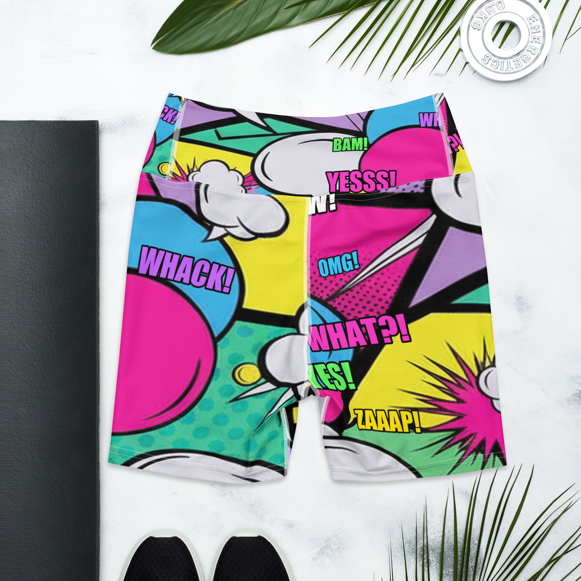 Comic Strip Pop Candy Yoga Shorts | GearBunch