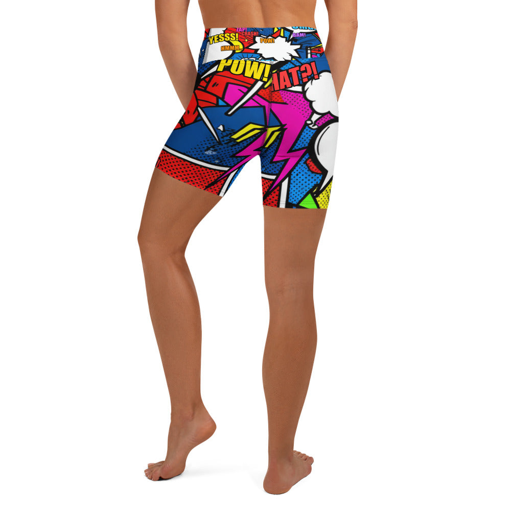 Comic Strip Ninja Night Yoga Shorts | GearBunch