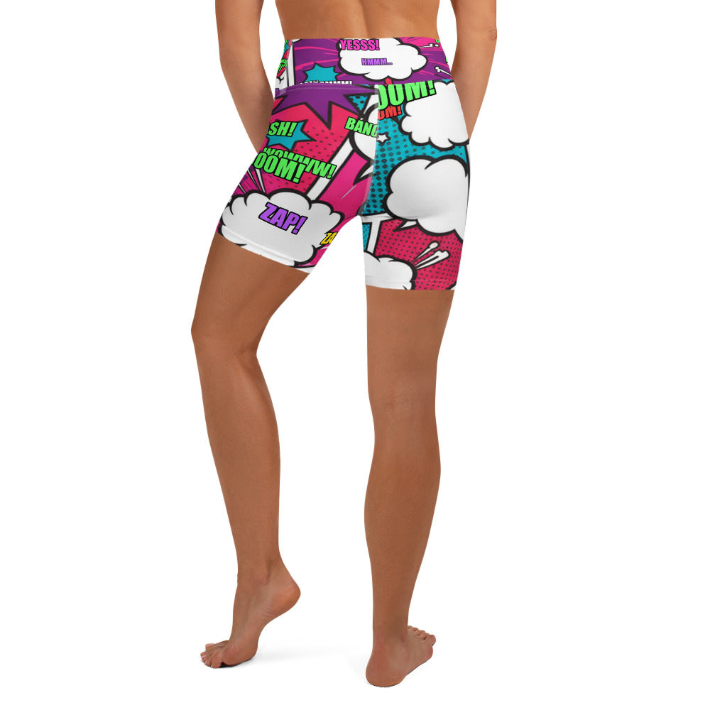 Comic Strip Roller Derby Yoga Shorts | GearBunch