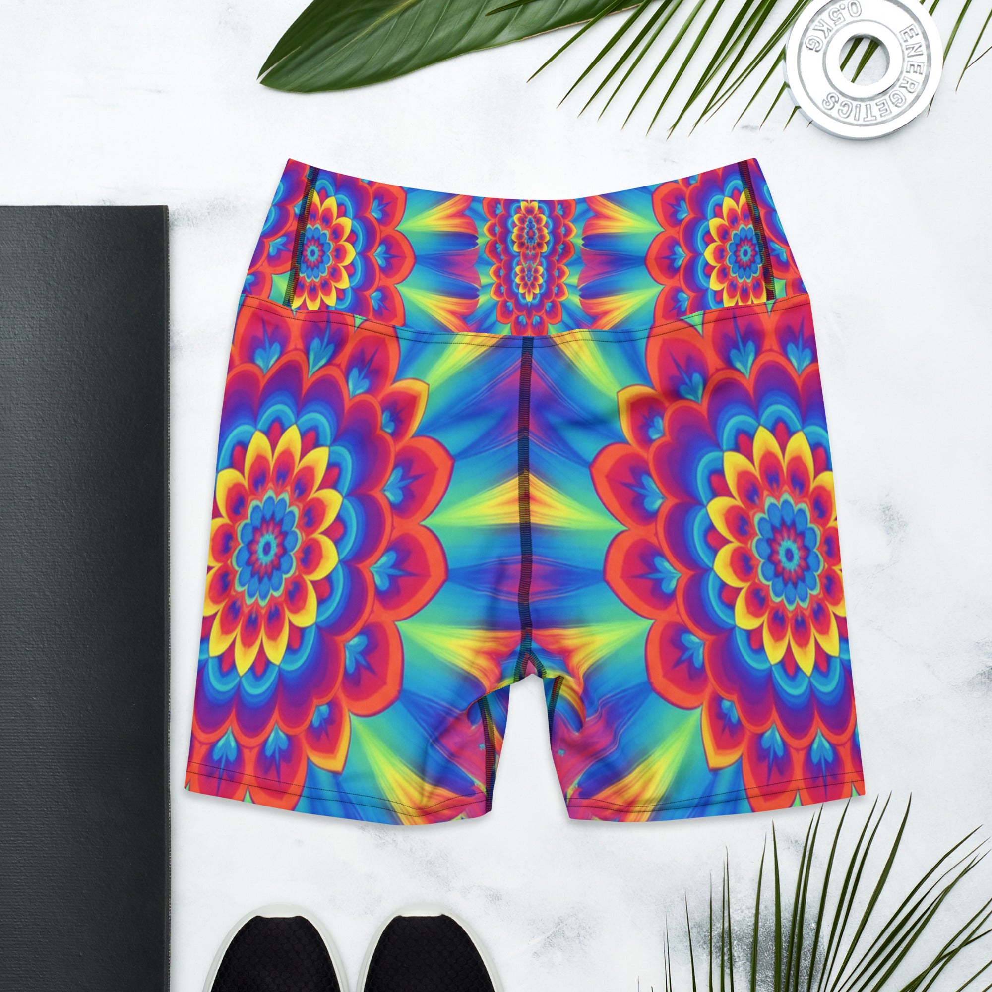 Psychedelic Rainbow Yoga Shorts | GearBunch