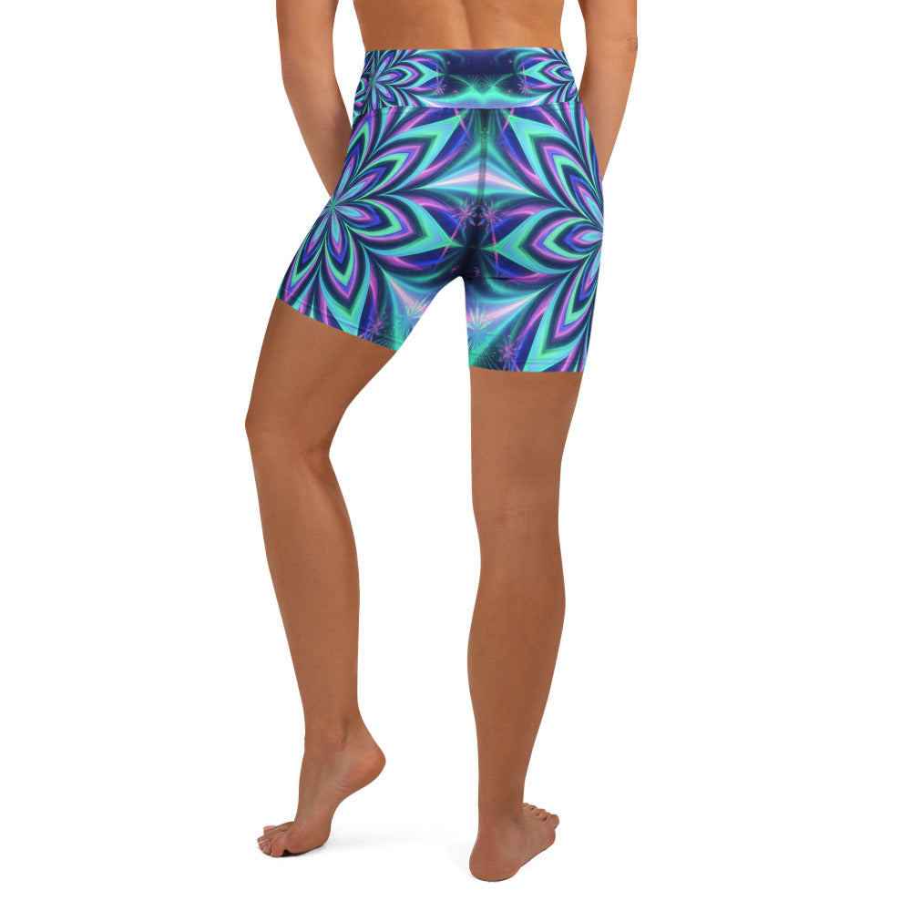 Psychedelic Northern Lights Yoga Shorts | GearBunch