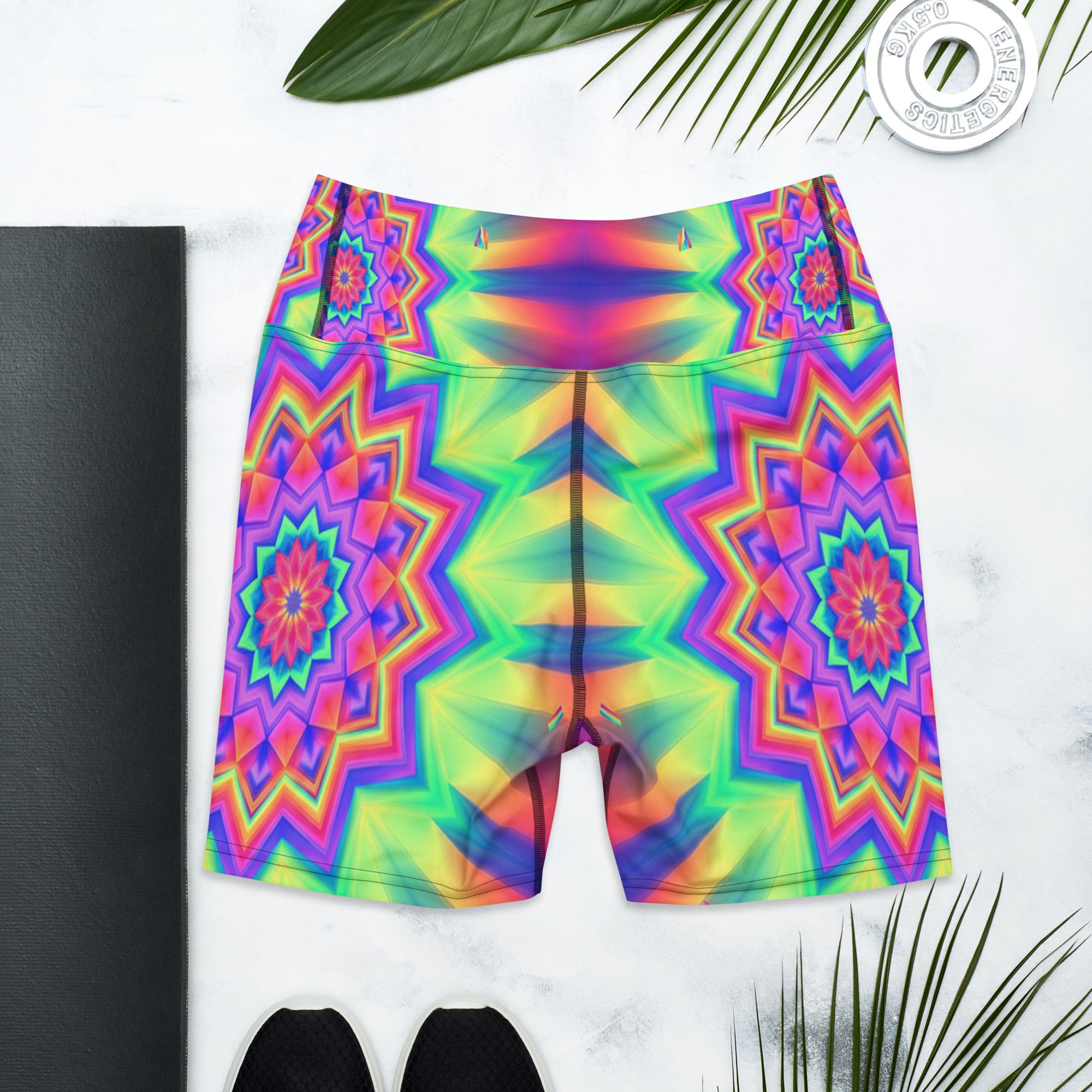 Psychedelic Starburst Prism Yoga Shorts | GearBunch