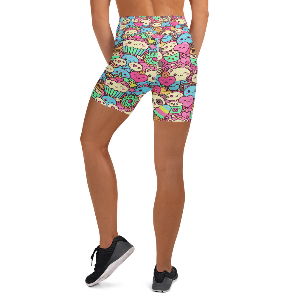 Kawaii Sweet Treats Yoga Shorts | GearBunch