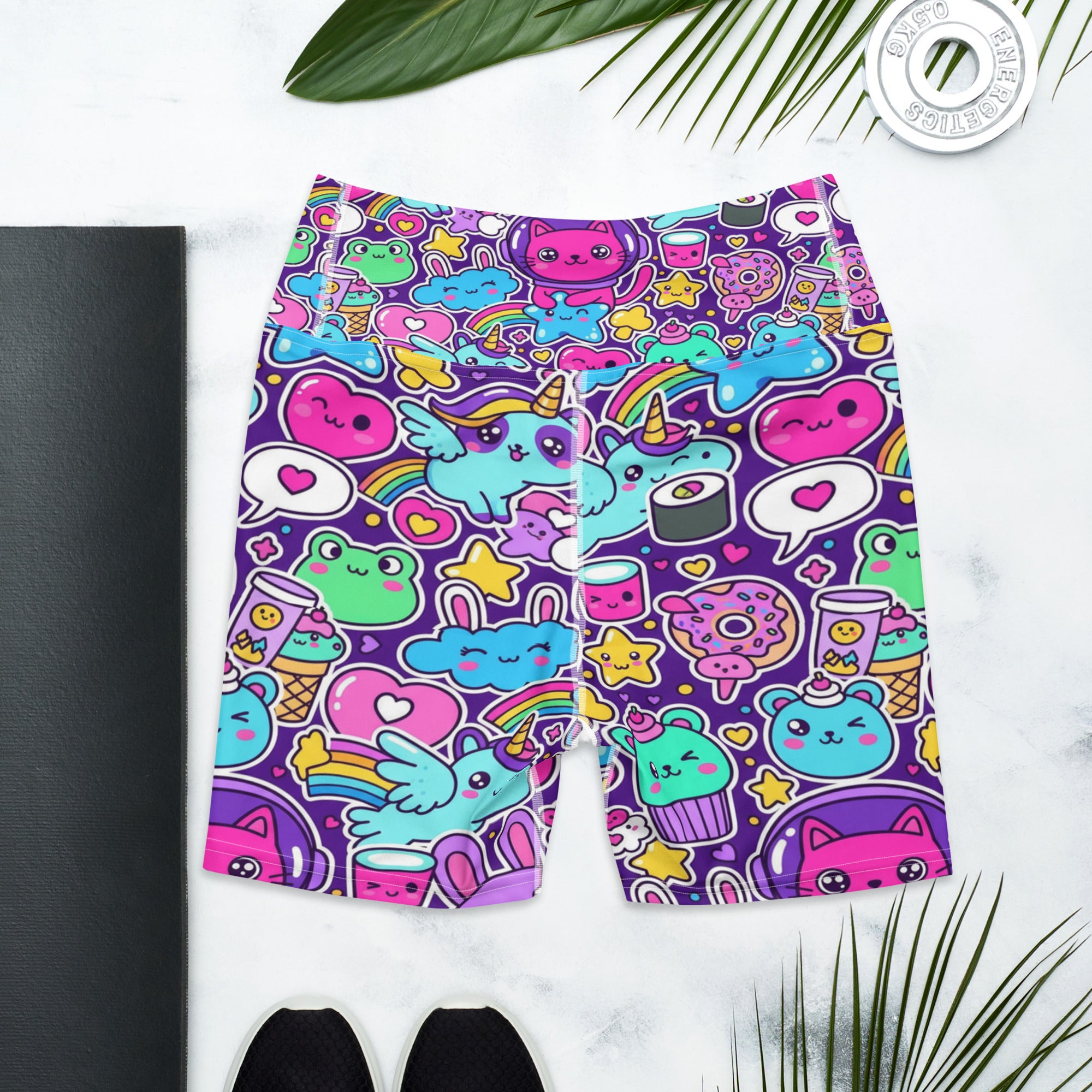 Kawaii Space Cats Yoga Shorts | GearBunch