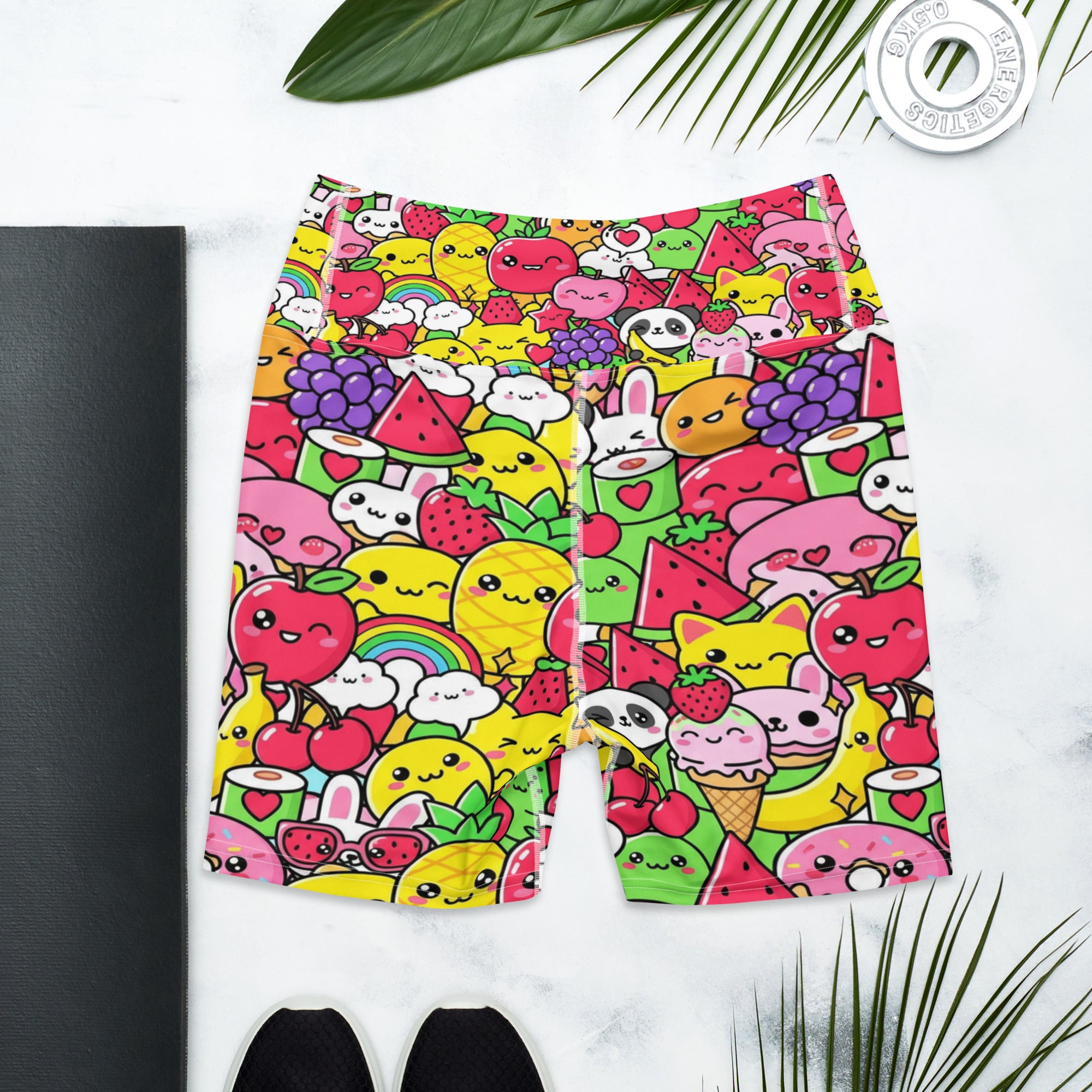 Kawaii Fruit Salad Yoga Shorts | GearBunch