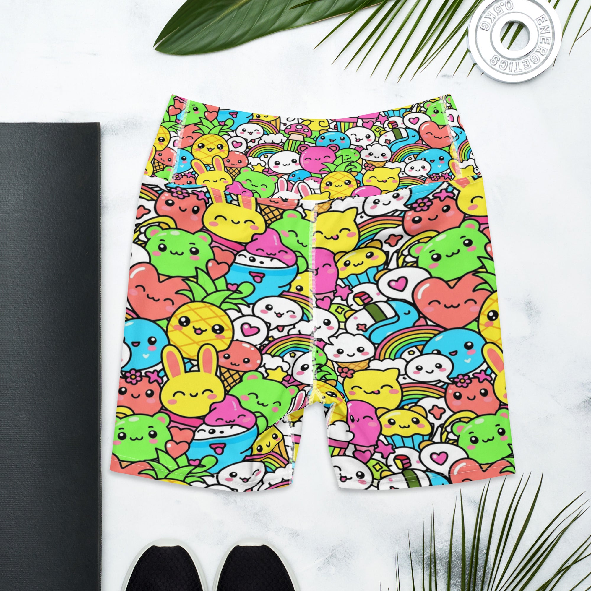 Kawaii Tropical Pineapple Yoga Shorts | GearBunch