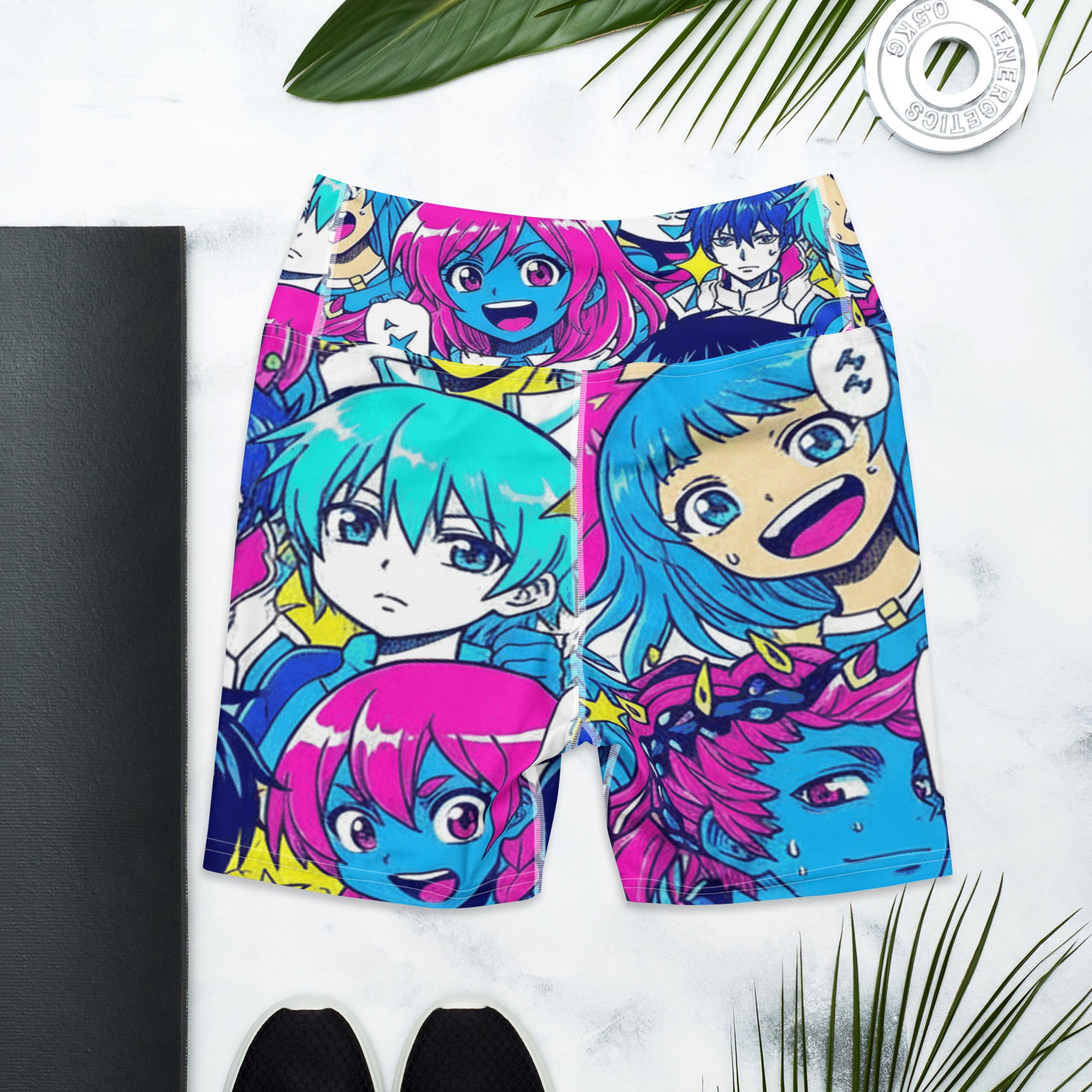Neon Tokyo Anime Yoga Shorts | GearBunch