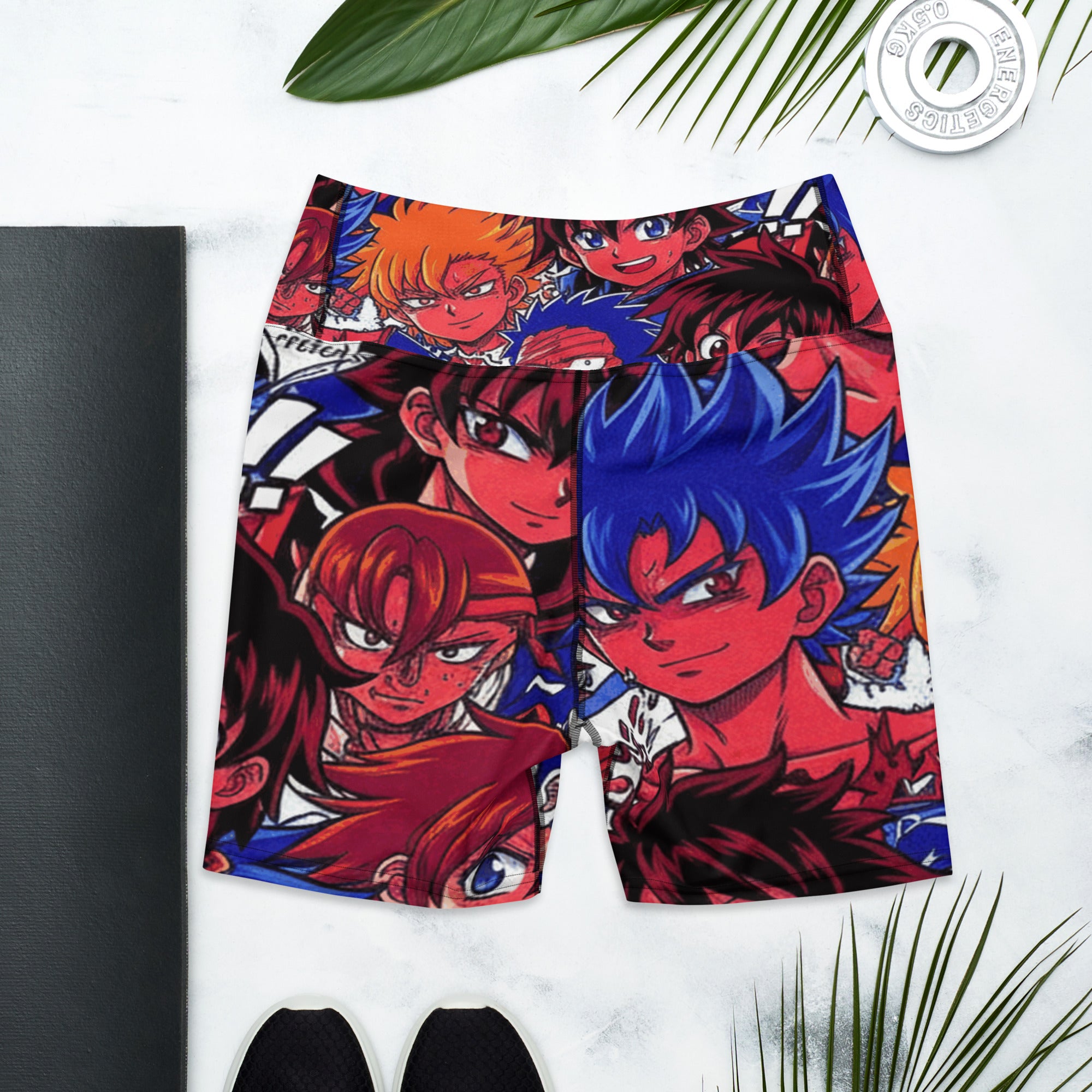 Anime Collage Dark Shonen Yoga Shorts | GearBunch