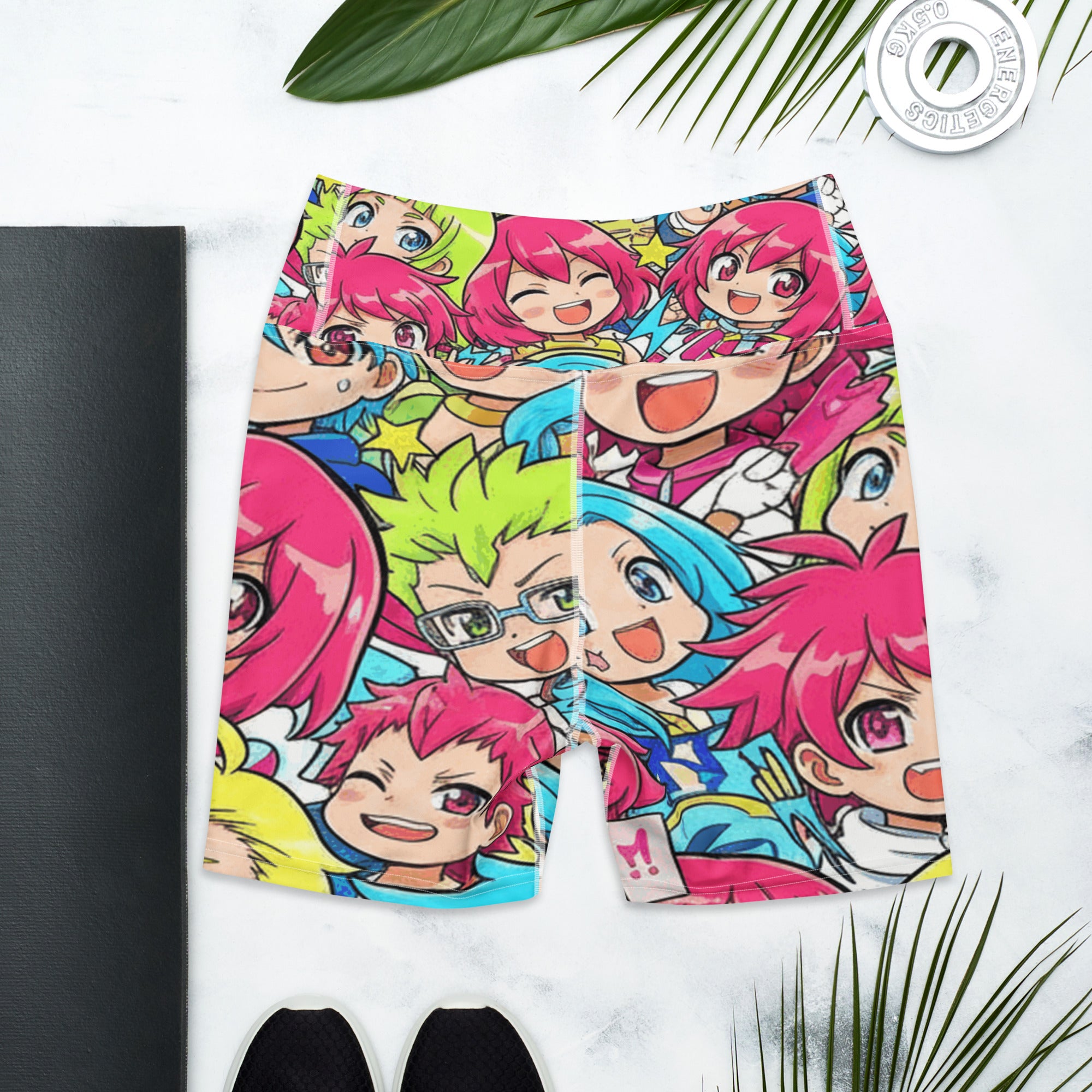 Anime Collage Chibi Party Yoga Shorts | GearBunch