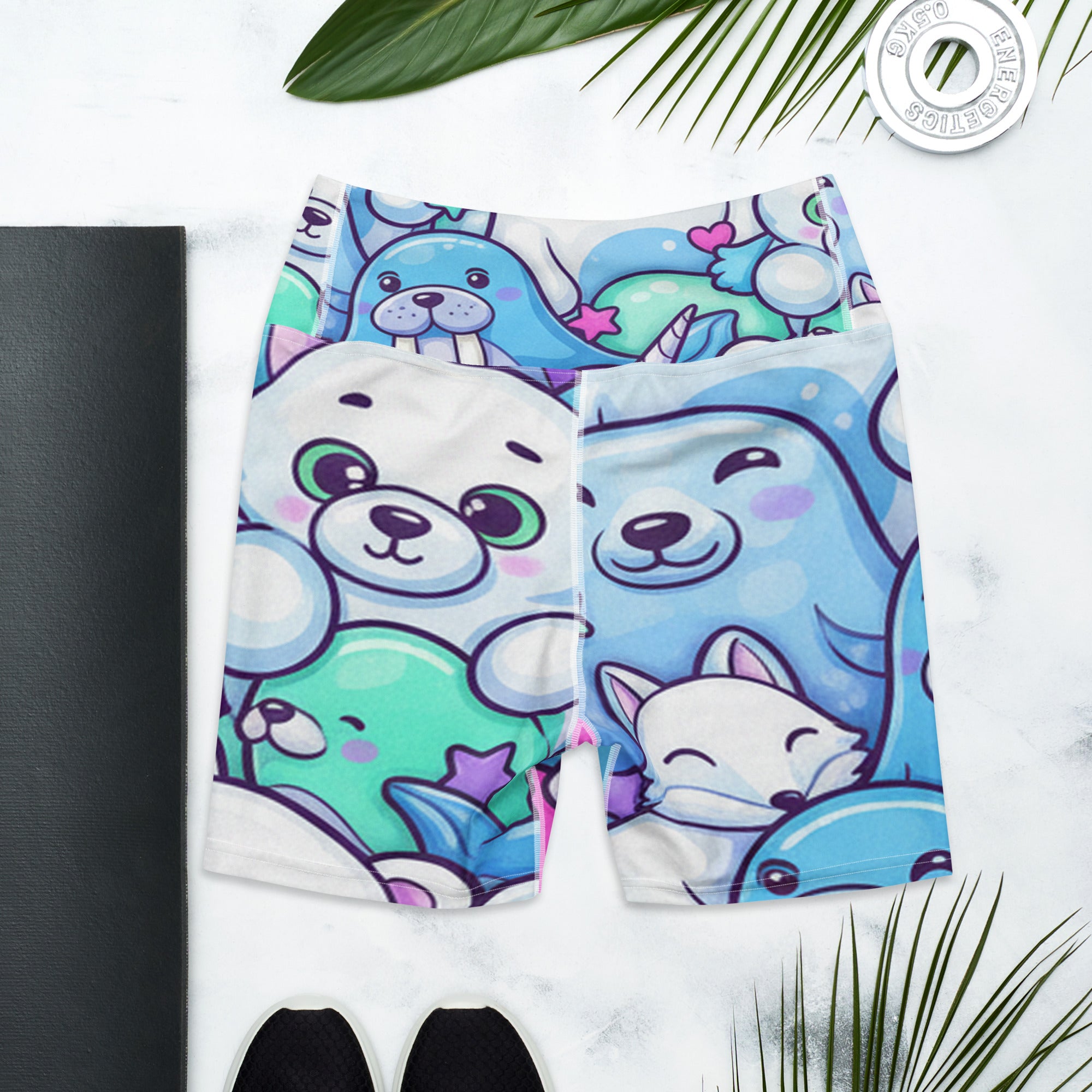 Vibrant Arctic Friends Yoga Shorts | GearBunch