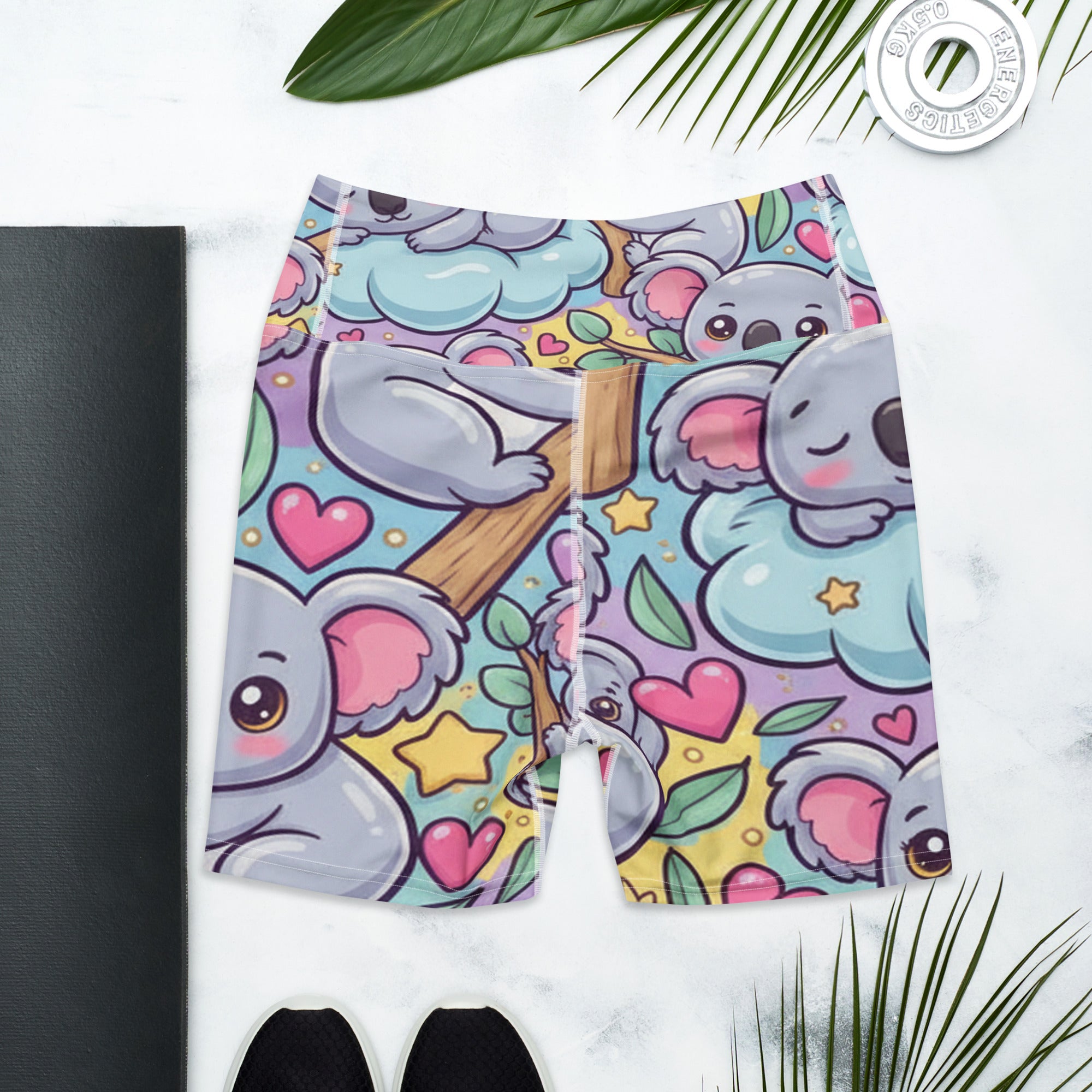 Vibrant Koala and Friends Yoga Shorts | GearBunch
