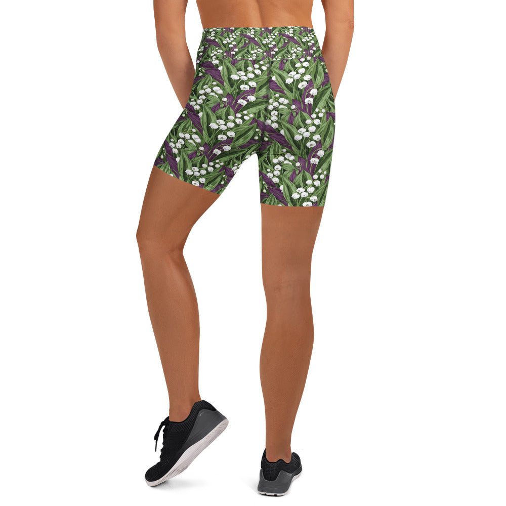 Lily of the Valley Yoga Shorts | GearBunch