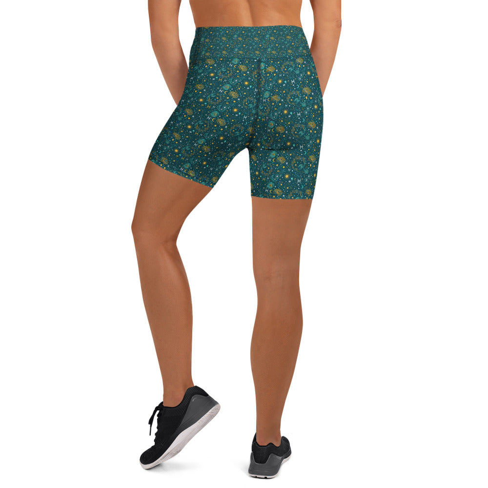 Pisces Celestial Yoga Shorts | GearBunch