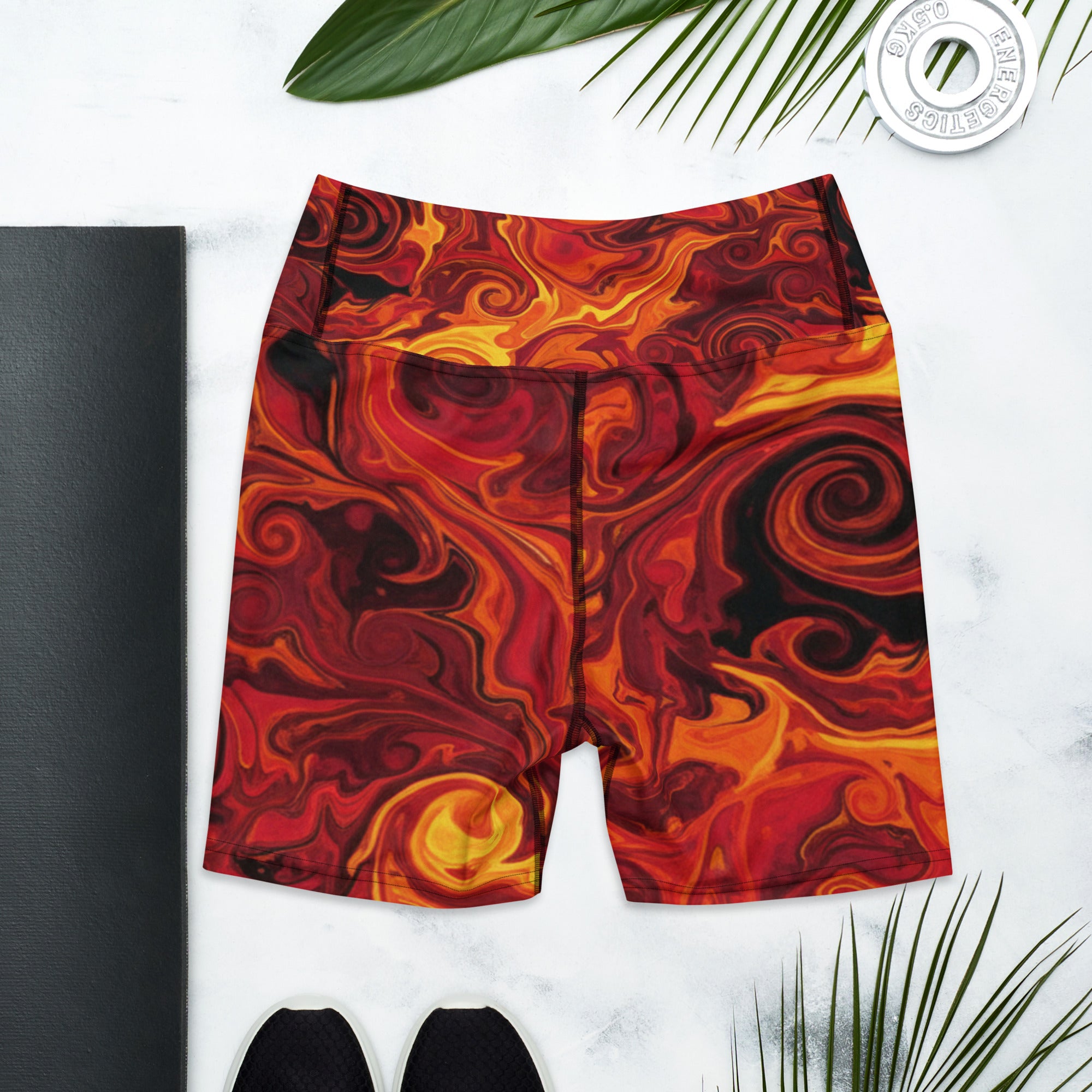 Liquid Marble Lava Flow Yoga Shorts | GearBunch
