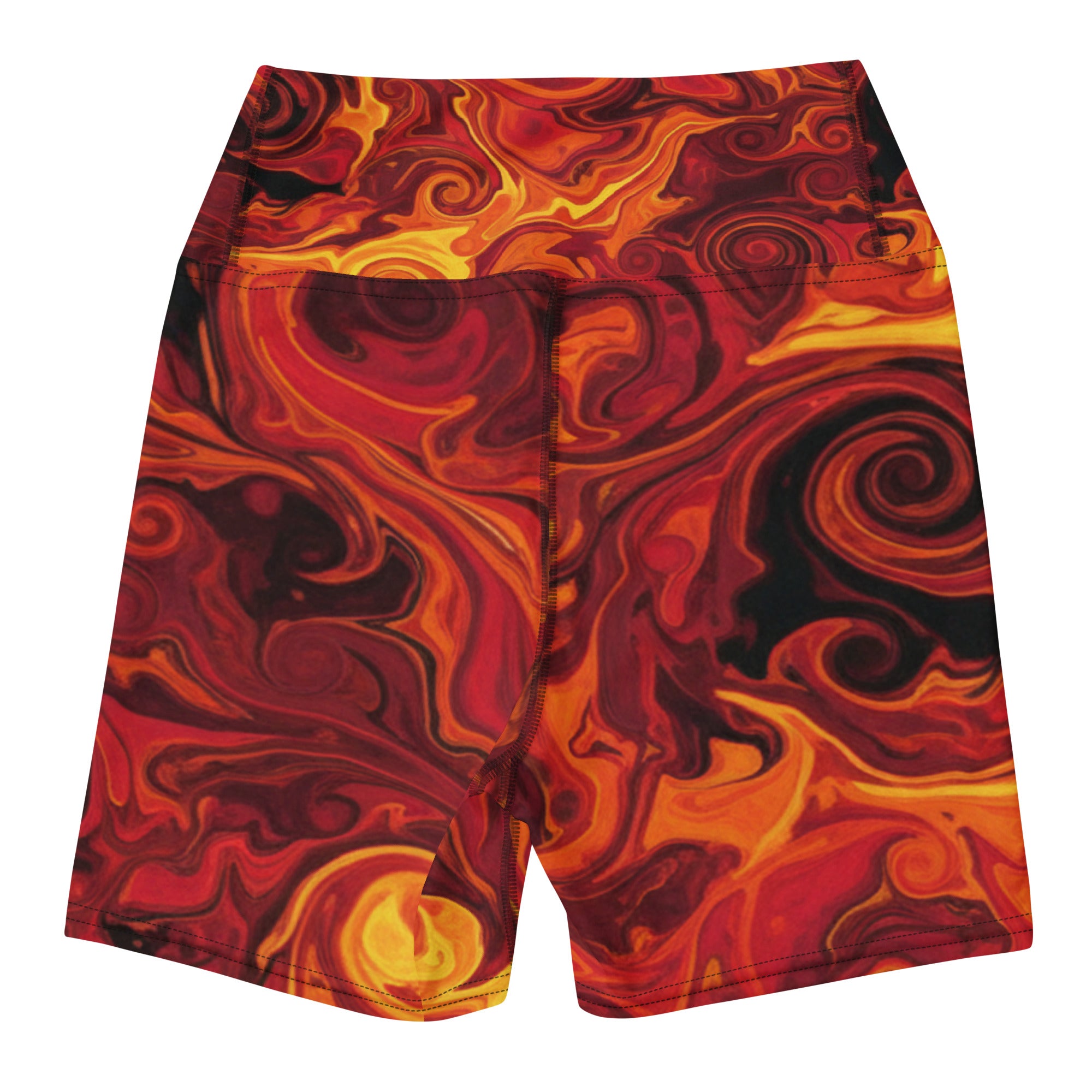 Liquid Marble Lava Flow Yoga Shorts | GearBunch