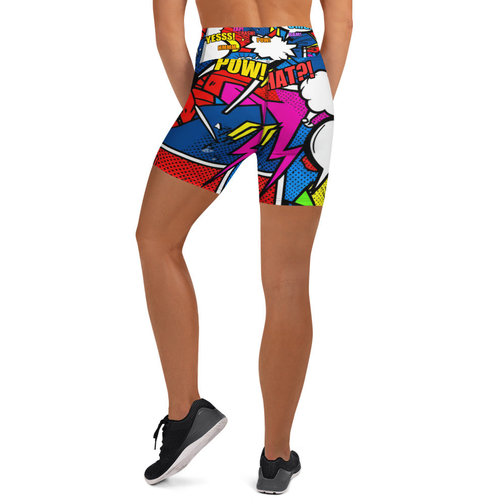 Comic Strip Ninja Night Yoga Shorts | GearBunch