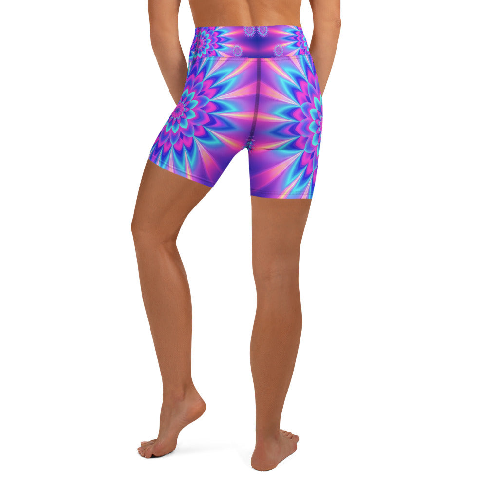 Psychedelic Vaporwave Dream Yoga Shorts | GearBunch