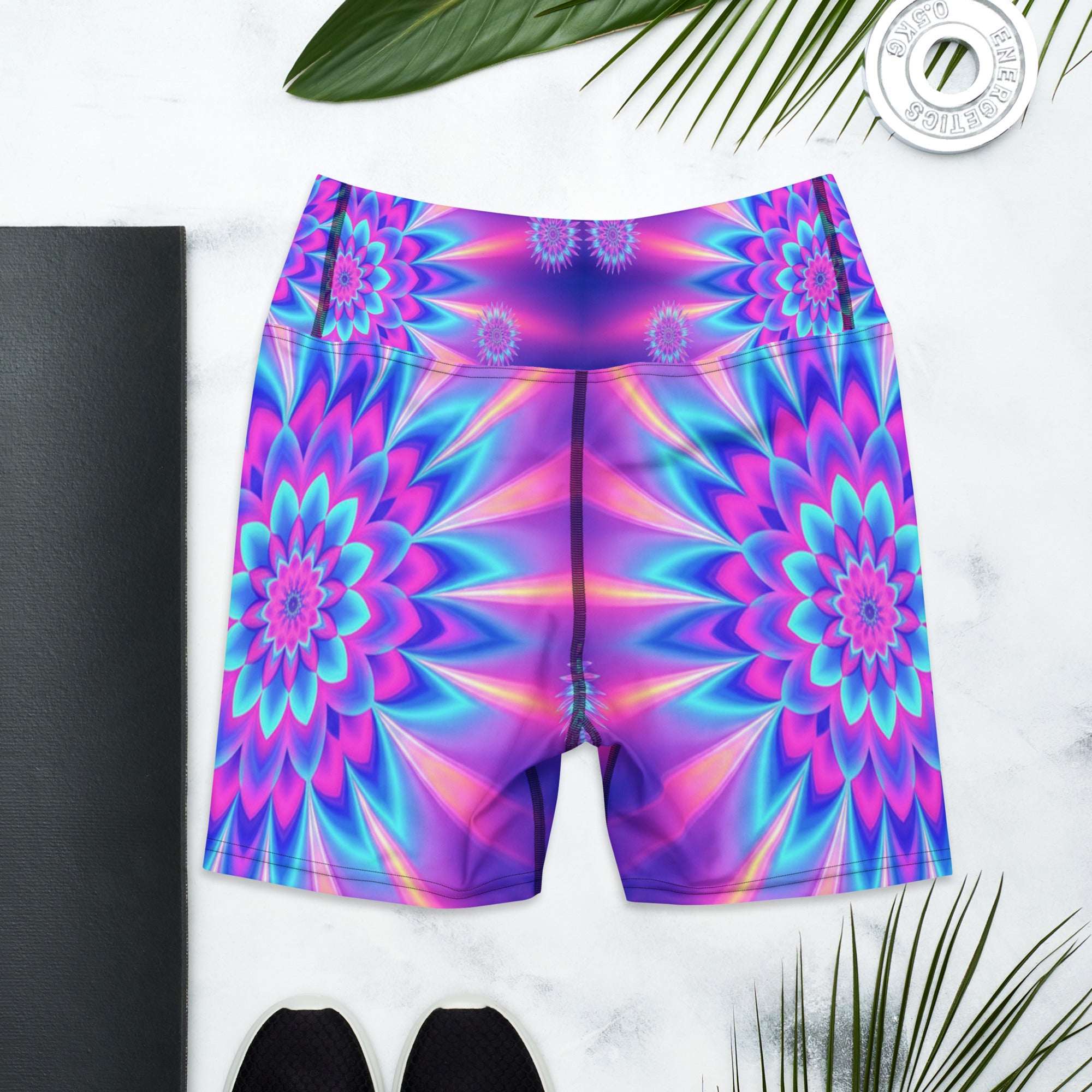 Psychedelic Vaporwave Dream Yoga Shorts | GearBunch