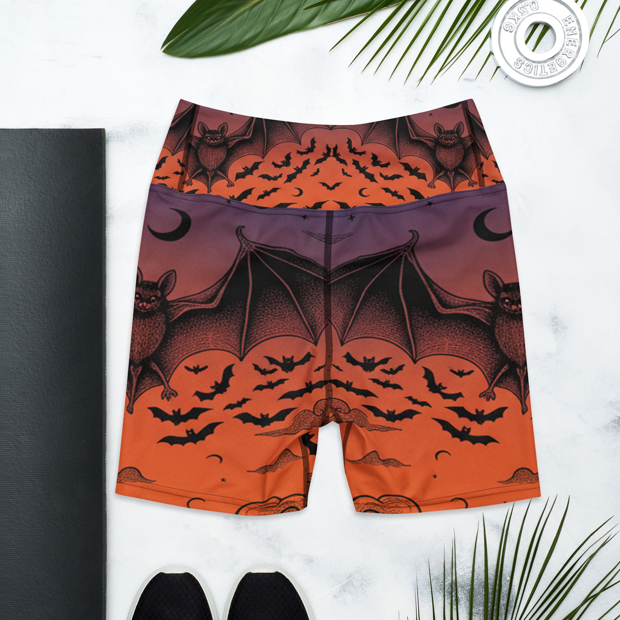 Bat Swarm Twilight Yoga Shorts | GearBunch