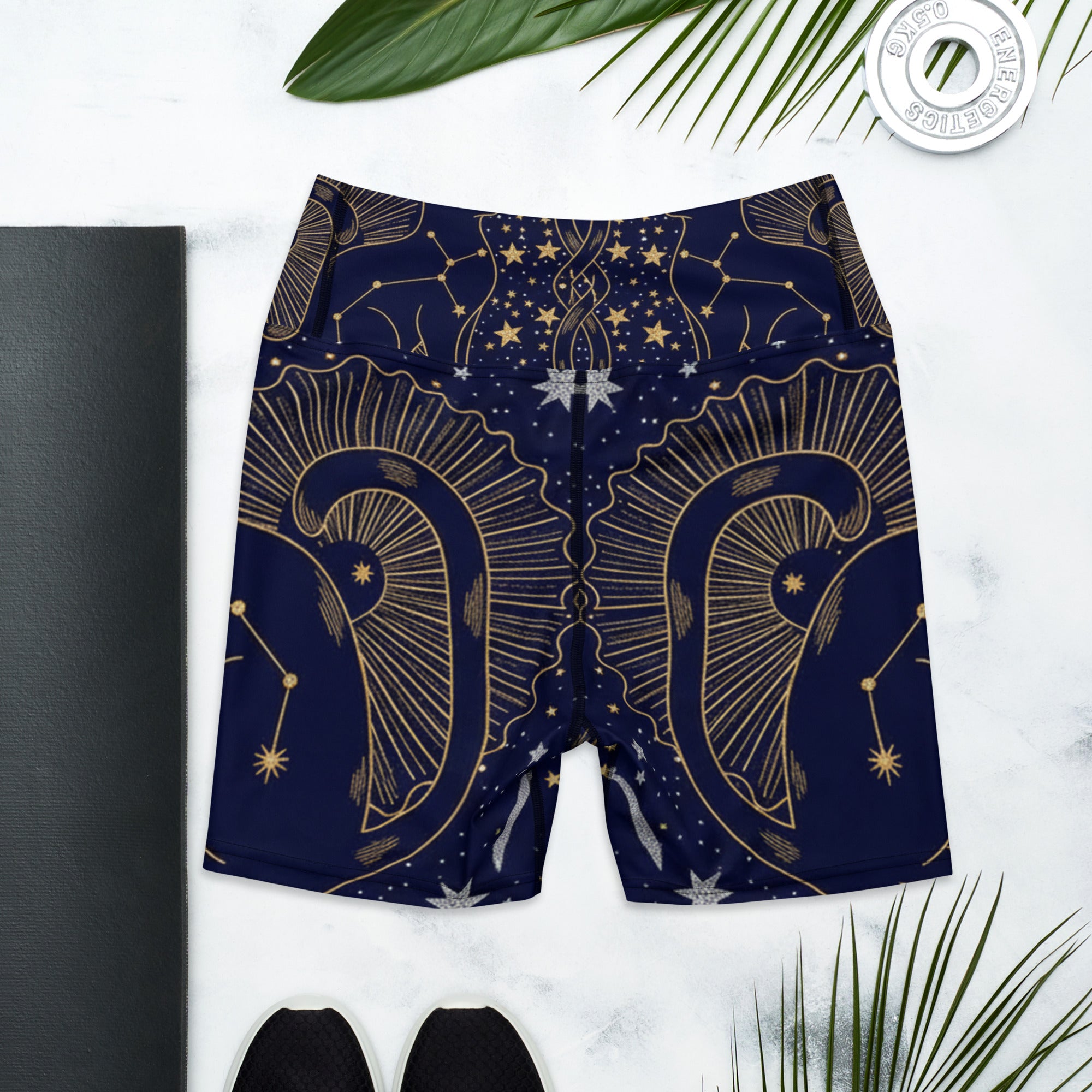 Black Cat Constellation Yoga Shorts | GearBunch