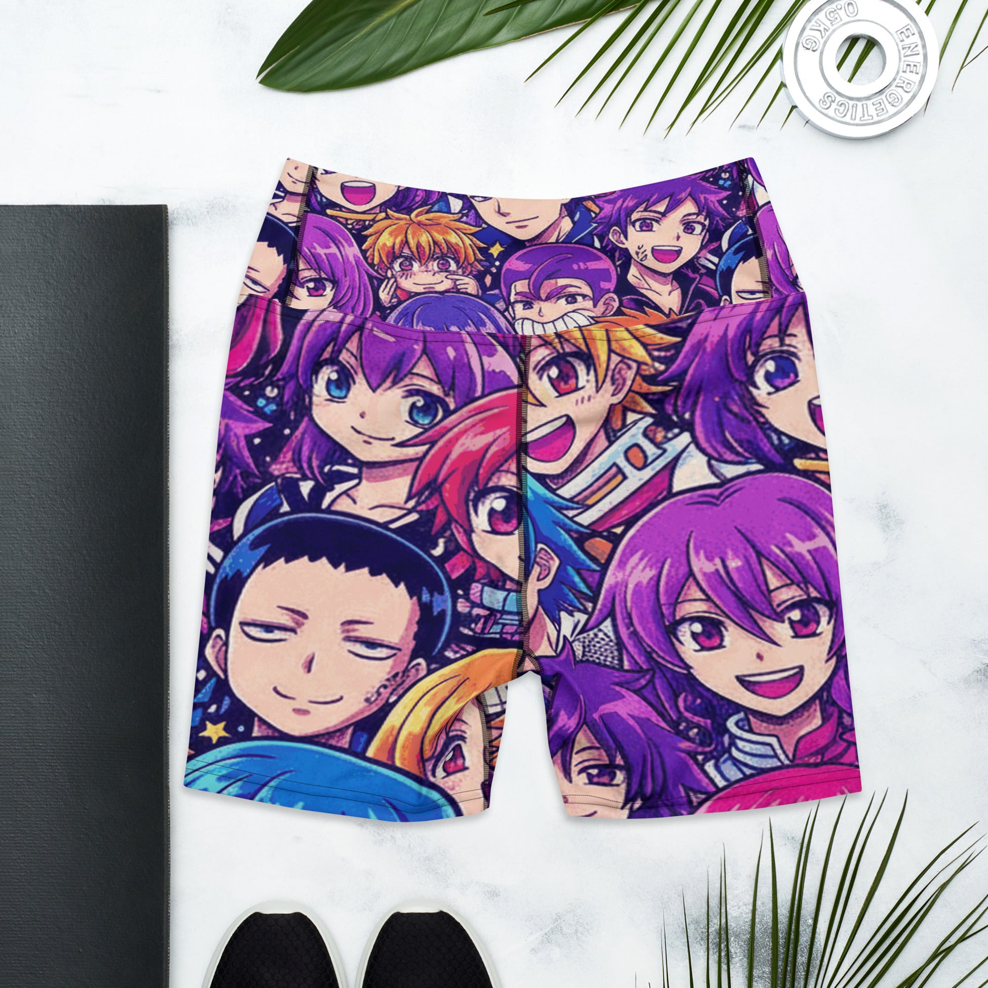 Anime Collage Galaxy Hero Yoga Shorts | GearBunch