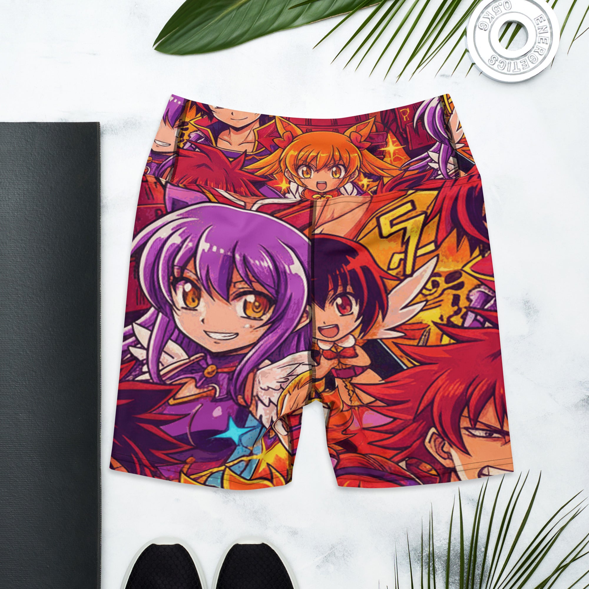 Anime Sunset Samurai Yoga Shorts | GearBunch
