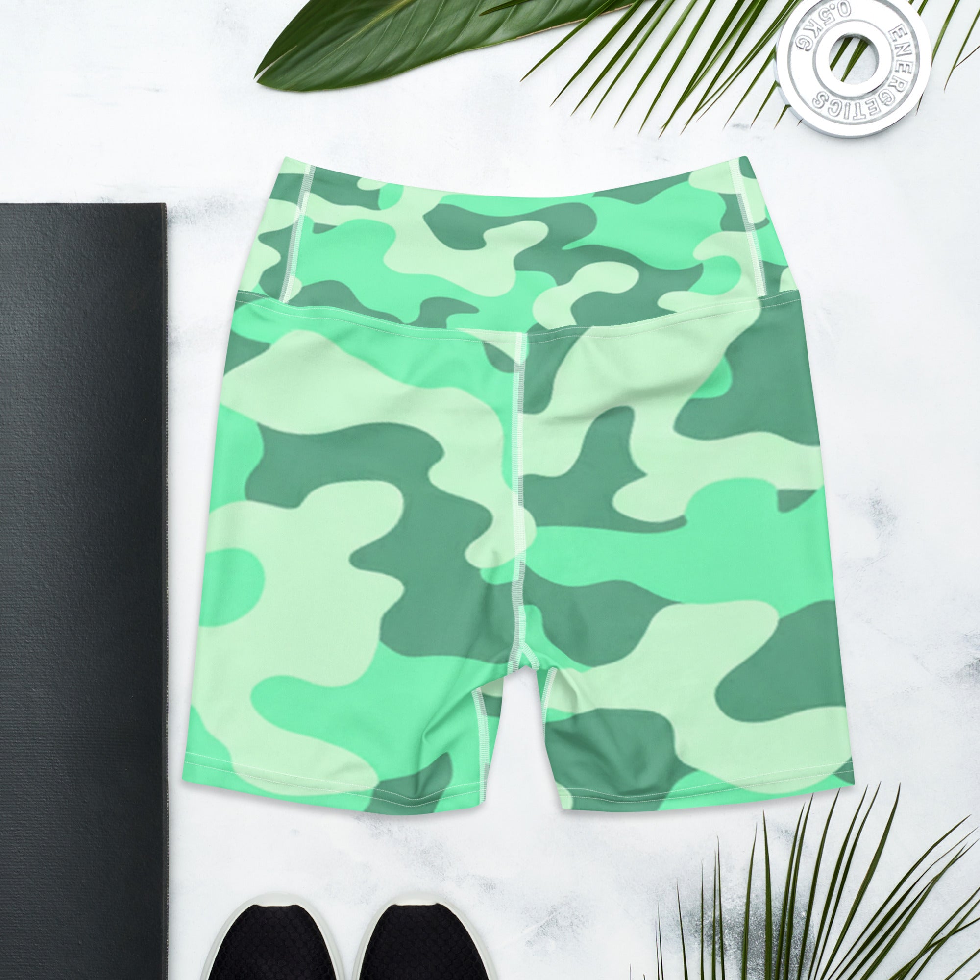 Mint Camo Yoga Shorts | GearBunch