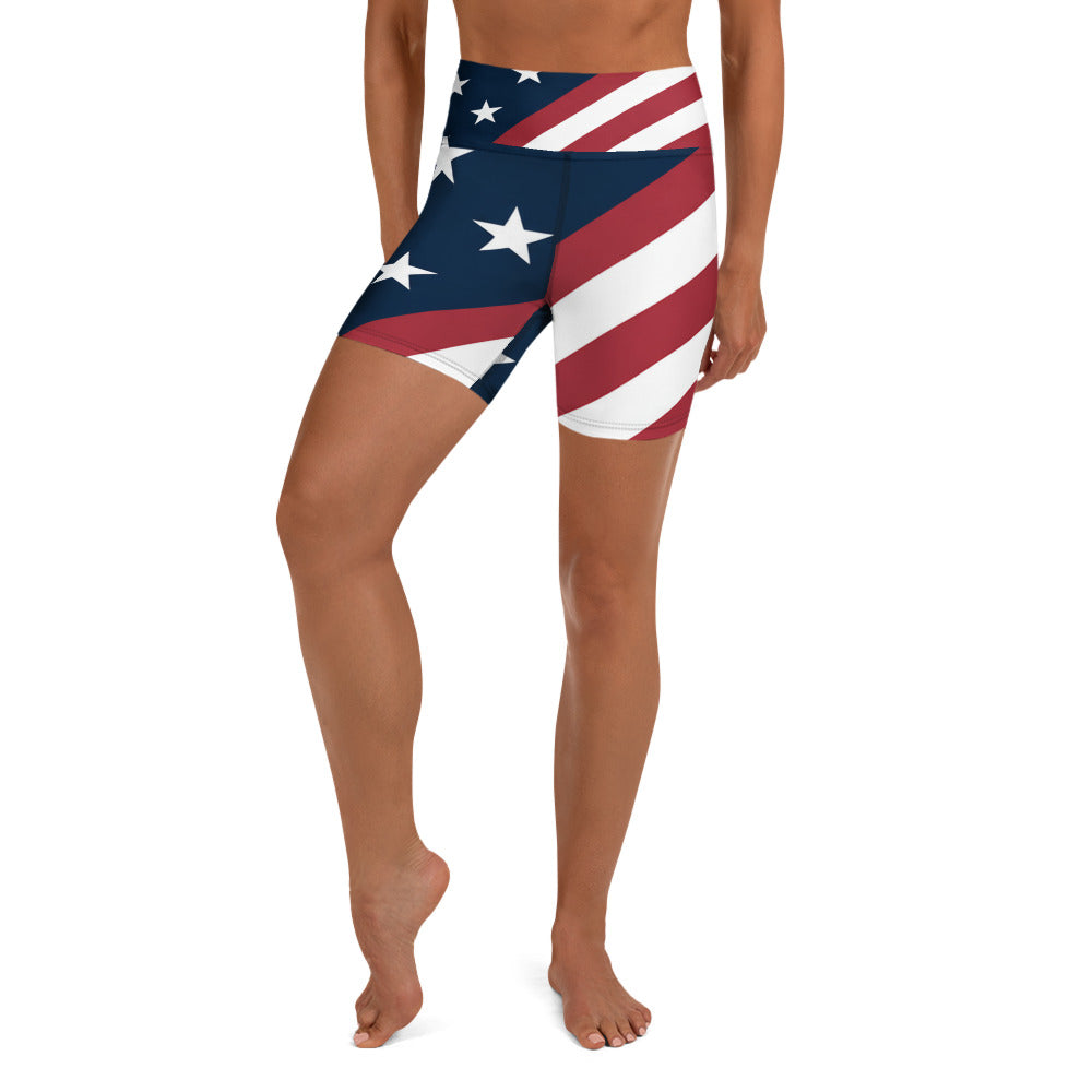 American Stars Diagonal Yoga Shorts | GearBunch