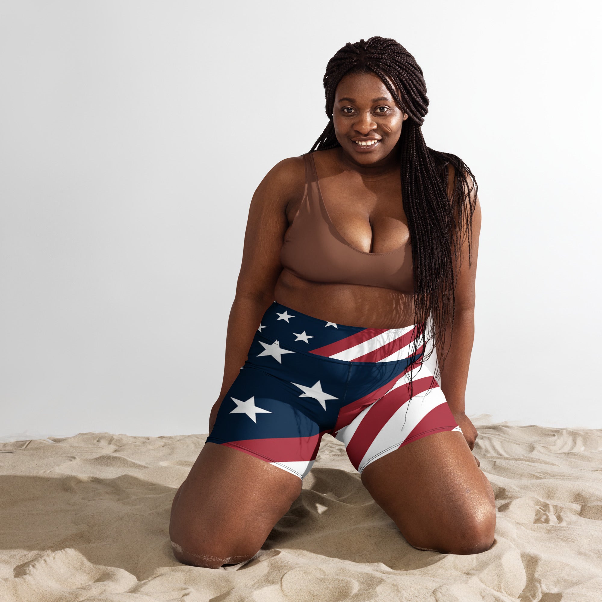 American Stars Diagonal Yoga Shorts | GearBunch