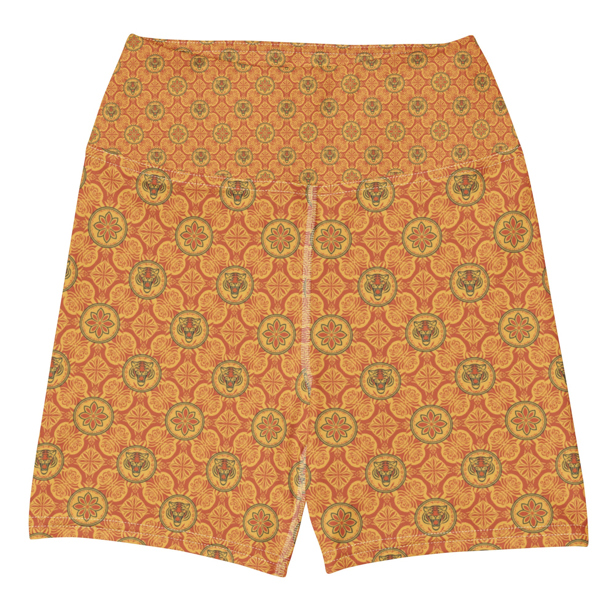 Striped Vintage Tiger Yoga Shorts | GearBunch