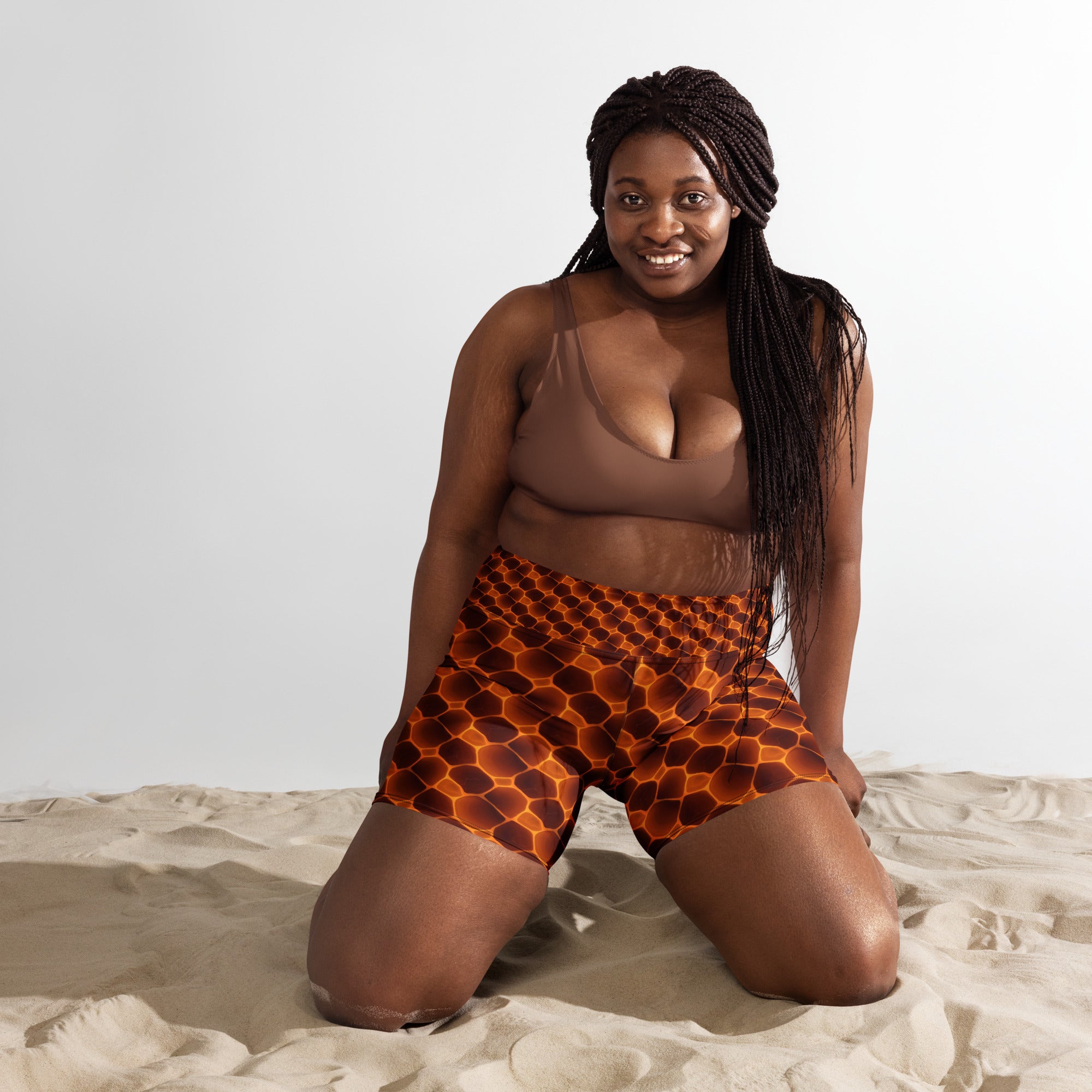 Tortoise Shell Pattern Yoga Shorts | GearBunch