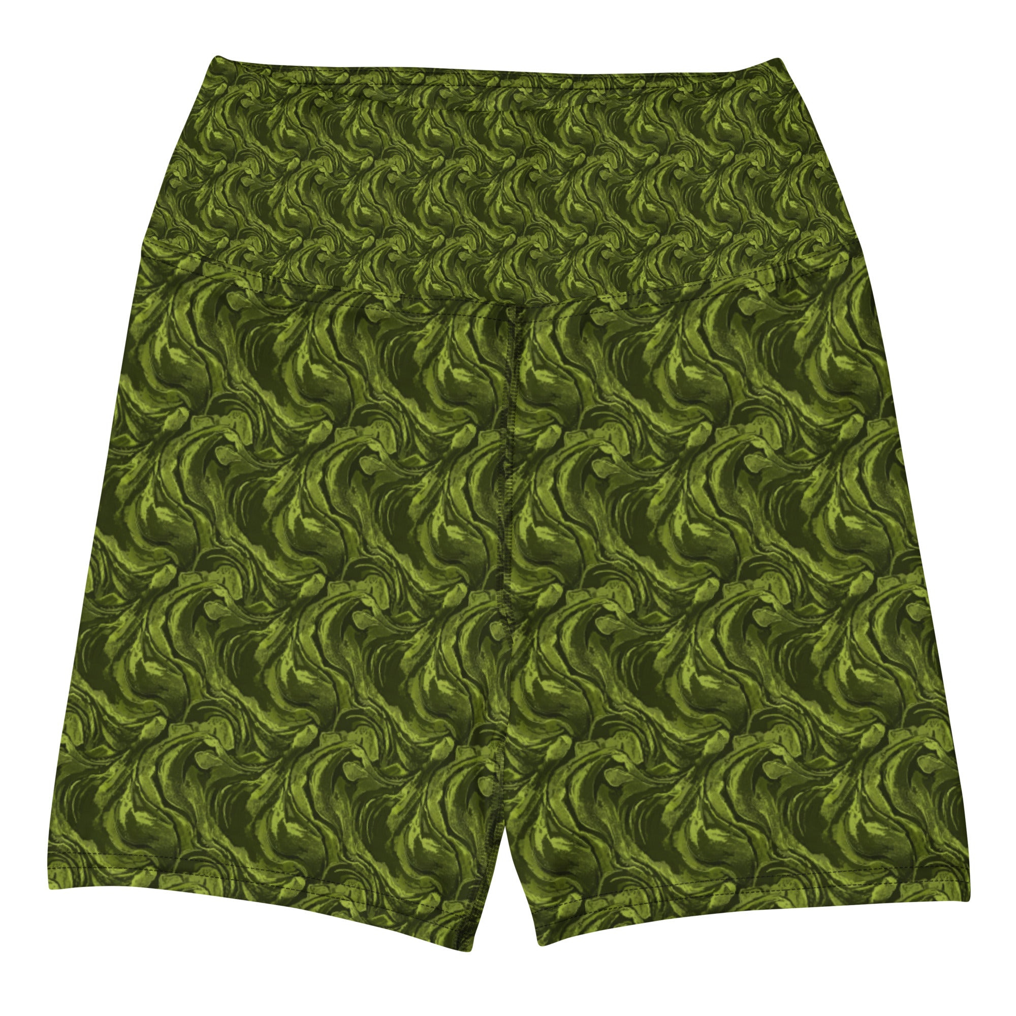 Olive Green Velvet Yoga Shorts | GearBunch
